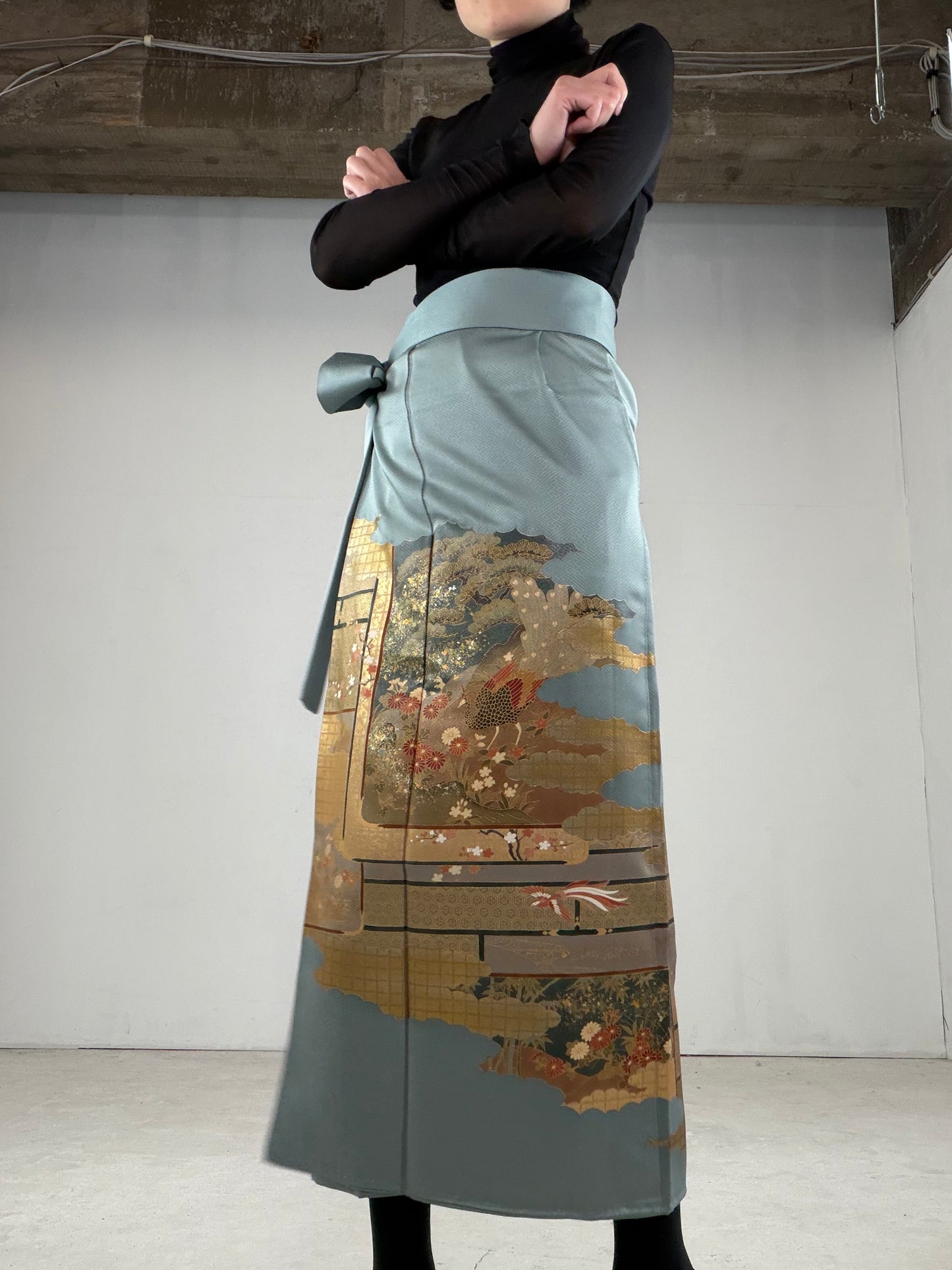 IROTOME SKIRT UPCYCLED FROM JAPANESE KIMONO "IRO112"