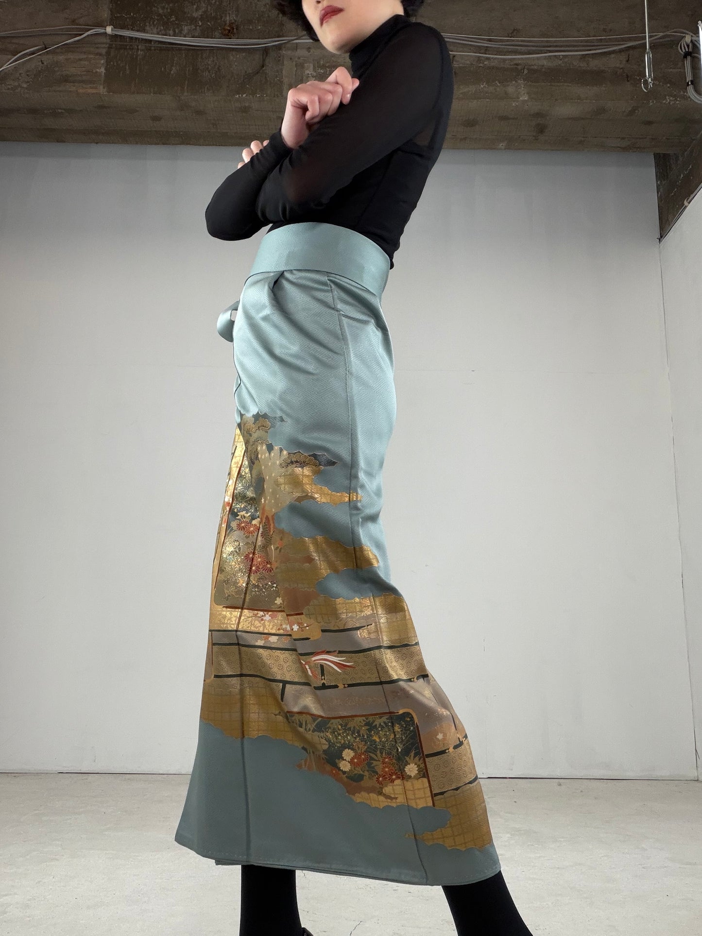 IROTOME SKIRT UPCYCLED FROM JAPANESE KIMONO "IRO112"