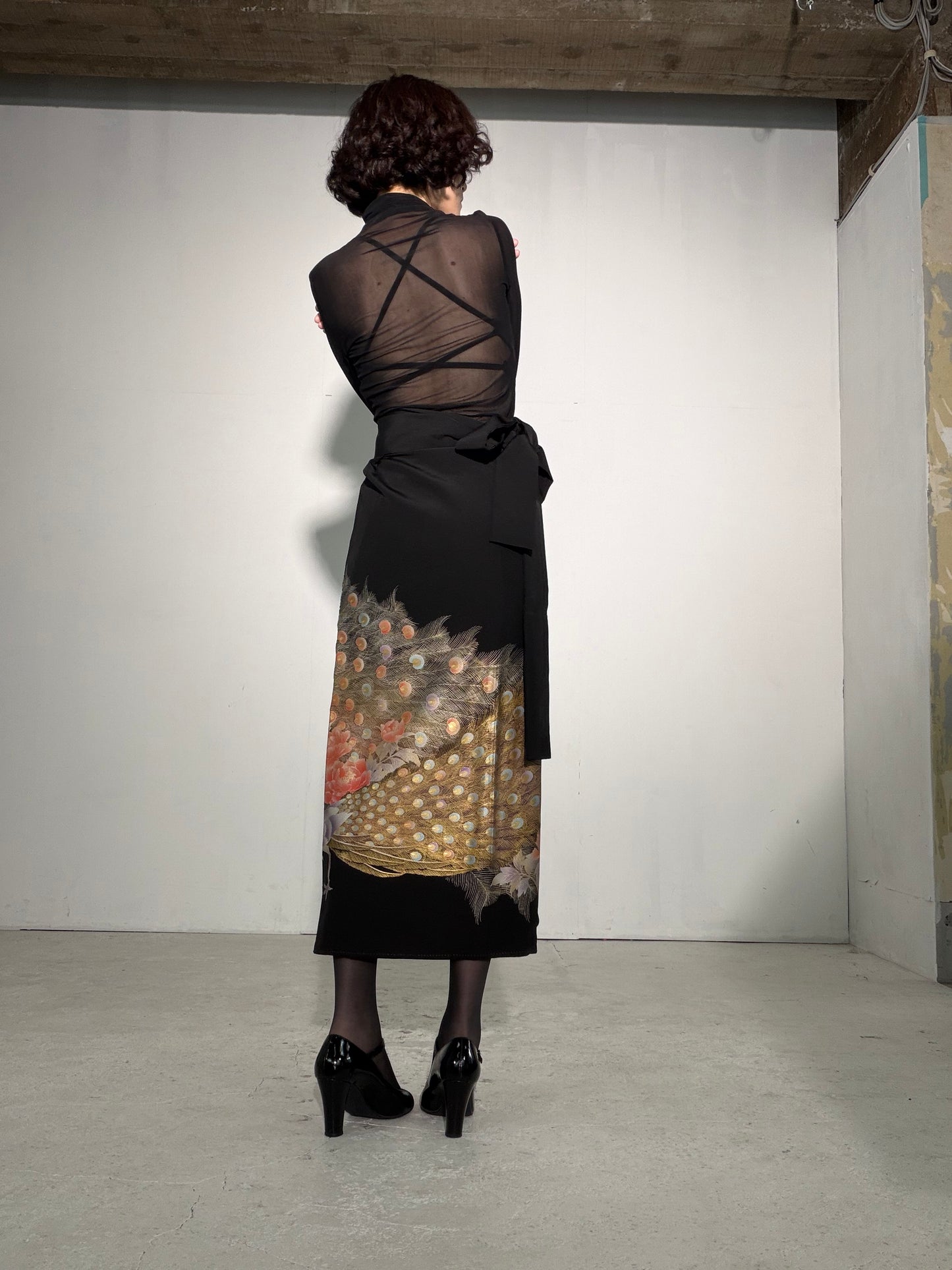 EDO-ZUMA SKIRT UPCYCLED FROM JAPANESE KIMONO "EDO061"