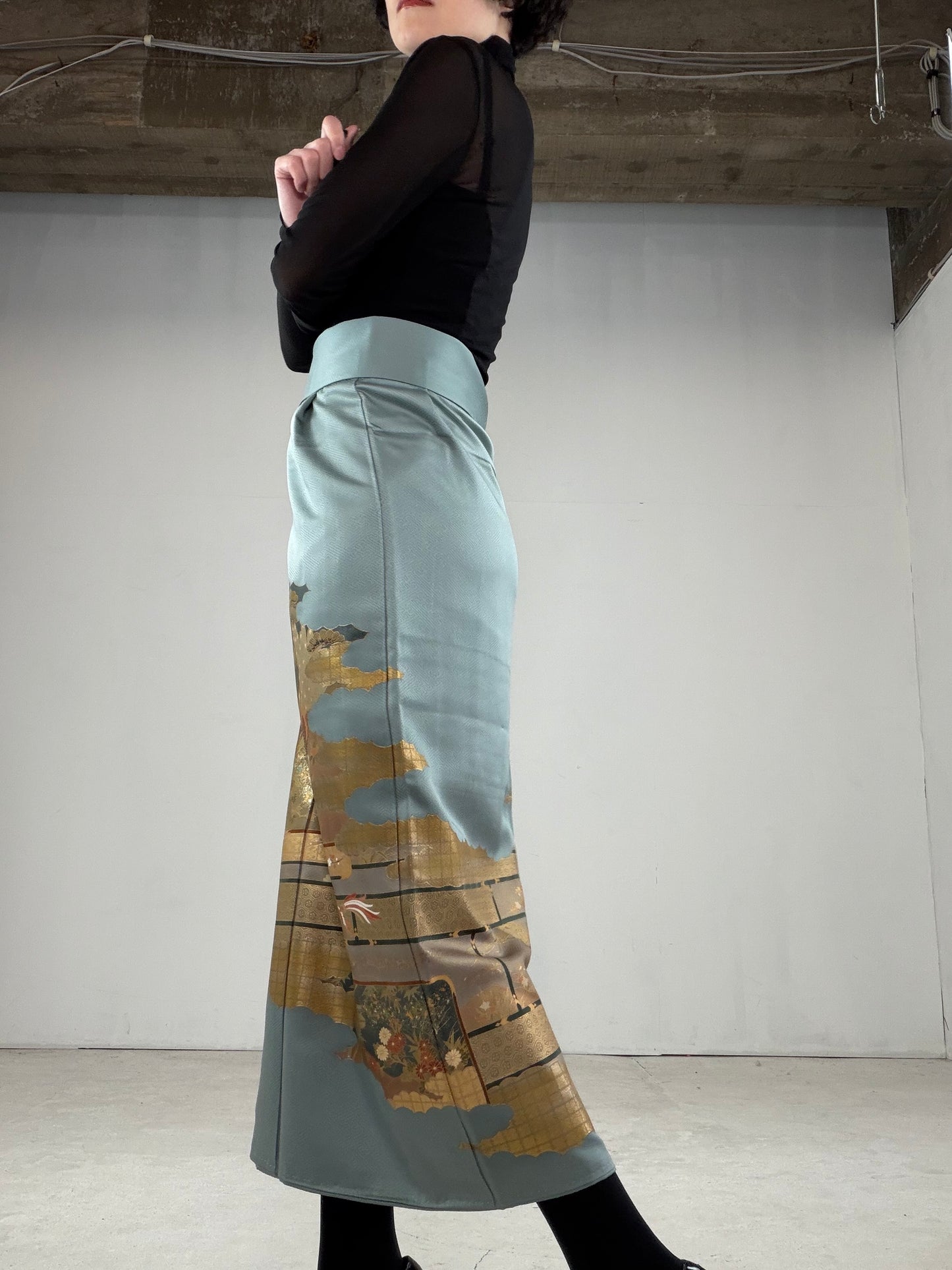 IROTOME SKIRT UPCYCLED FROM JAPANESE KIMONO "IRO112"
