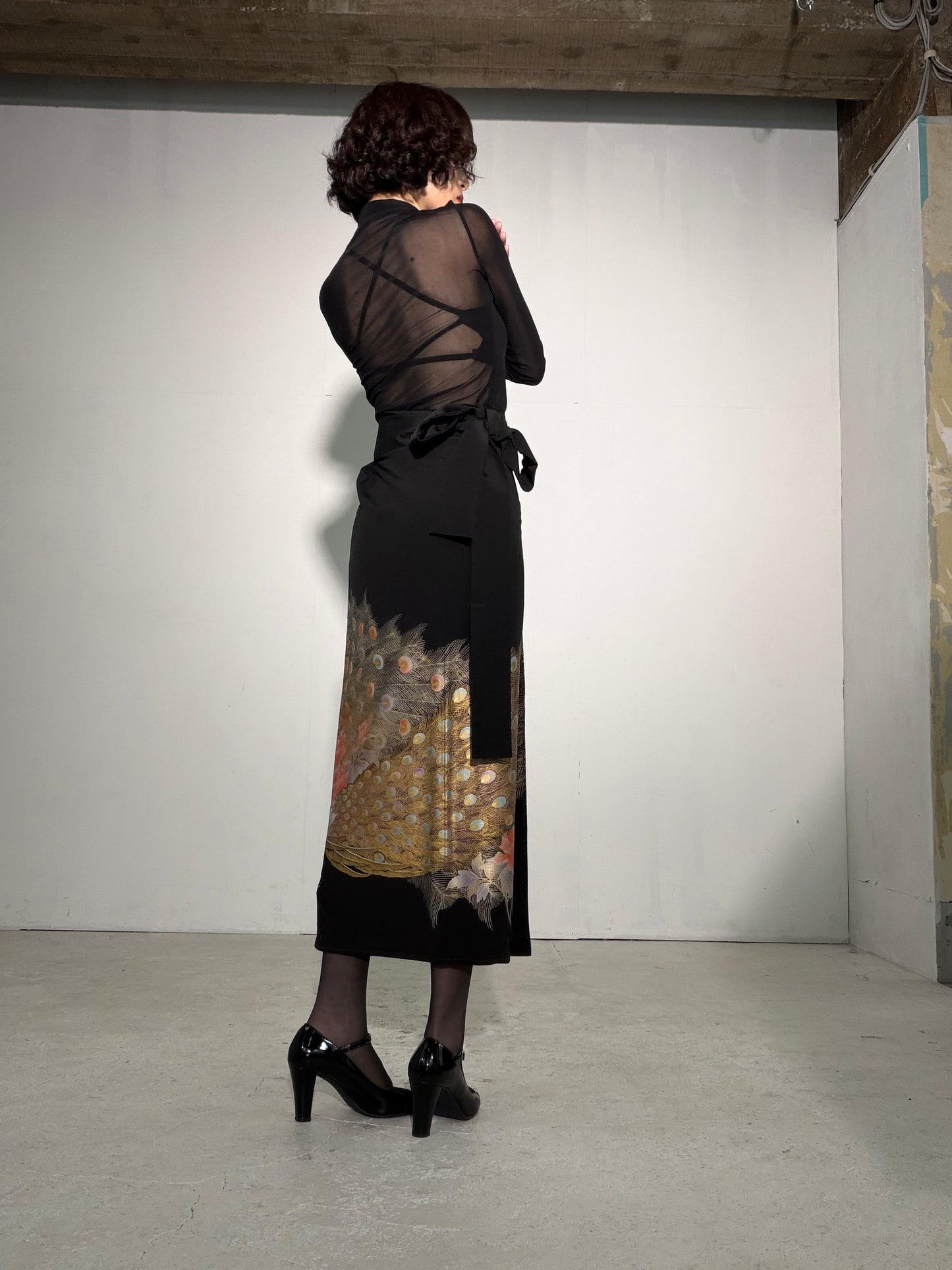 EDO-ZUMA SKIRT UPCYCLED FROM JAPANESE KIMONO "EDO061"
