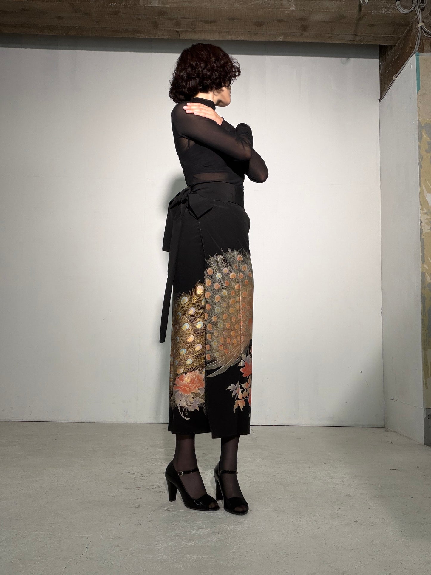 EDO-ZUMA SKIRT UPCYCLED FROM JAPANESE KIMONO "EDO061"