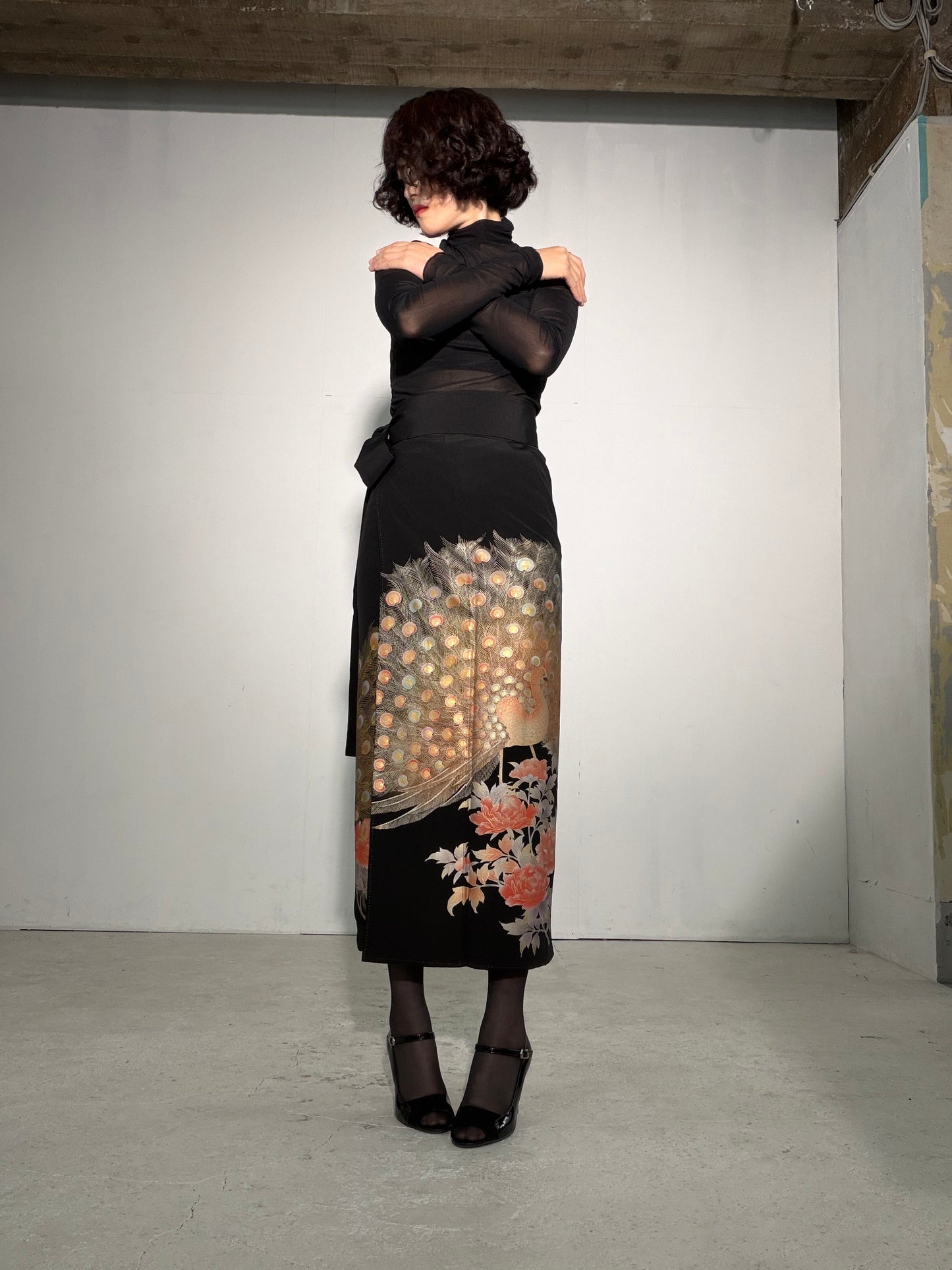 EDO-ZUMA SKIRT UPCYCLED FROM JAPANESE KIMONO "EDO061"