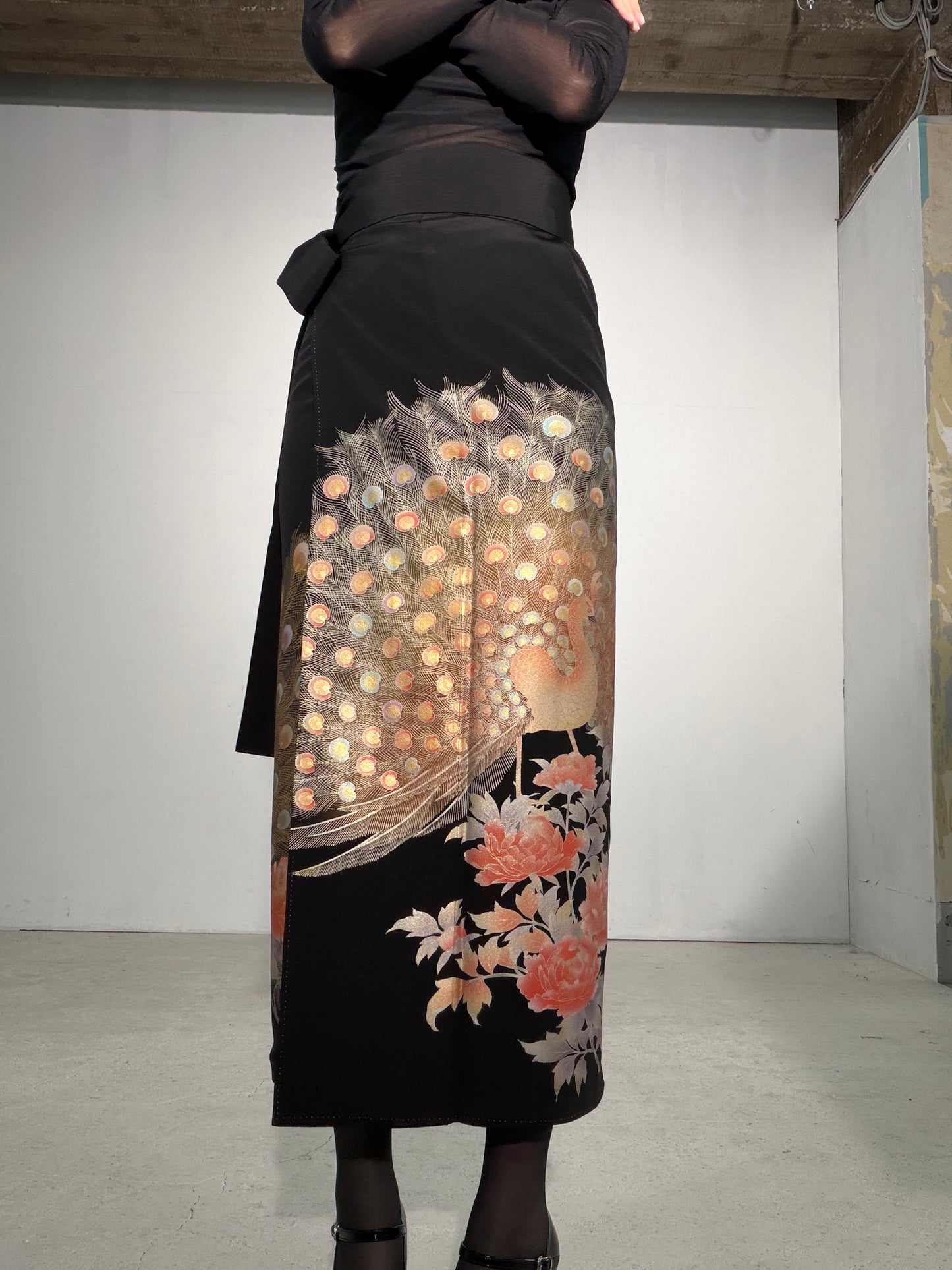 EDO-ZUMA SKIRT UPCYCLED FROM JAPANESE KIMONO "EDO061"