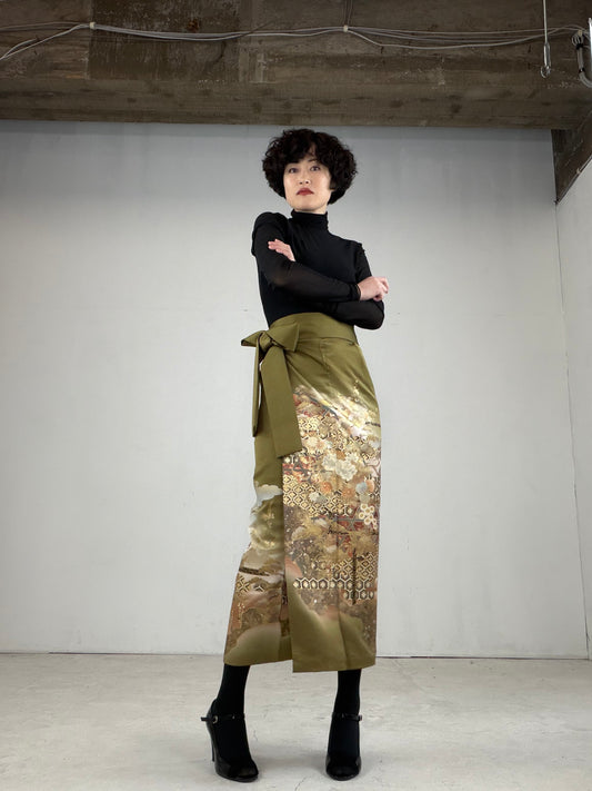 IROTOME SKIRT UPCYCLED FROM JAPANESE KIMONO "IRO111"