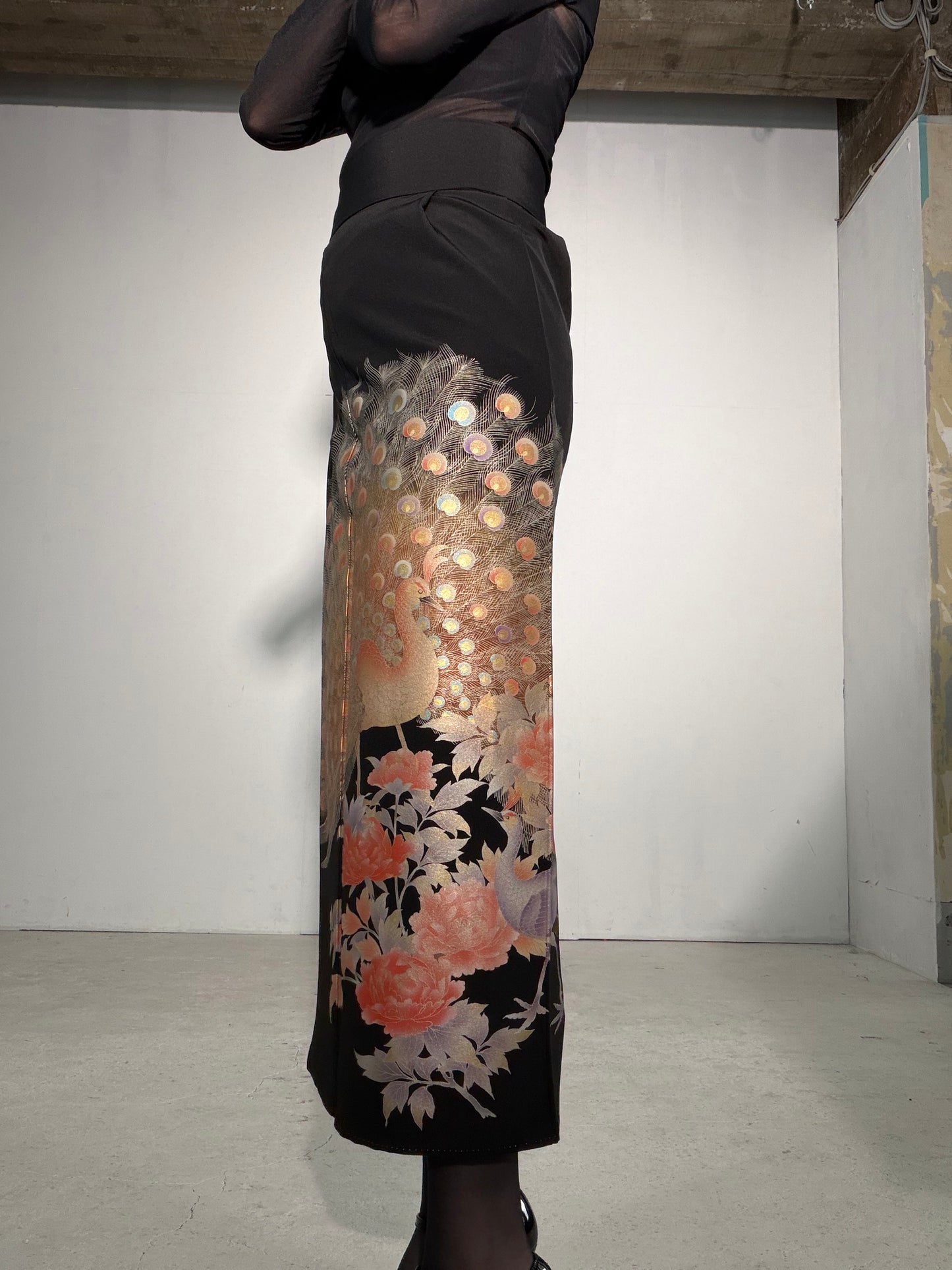 EDO-ZUMA SKIRT UPCYCLED FROM JAPANESE KIMONO "EDO061"