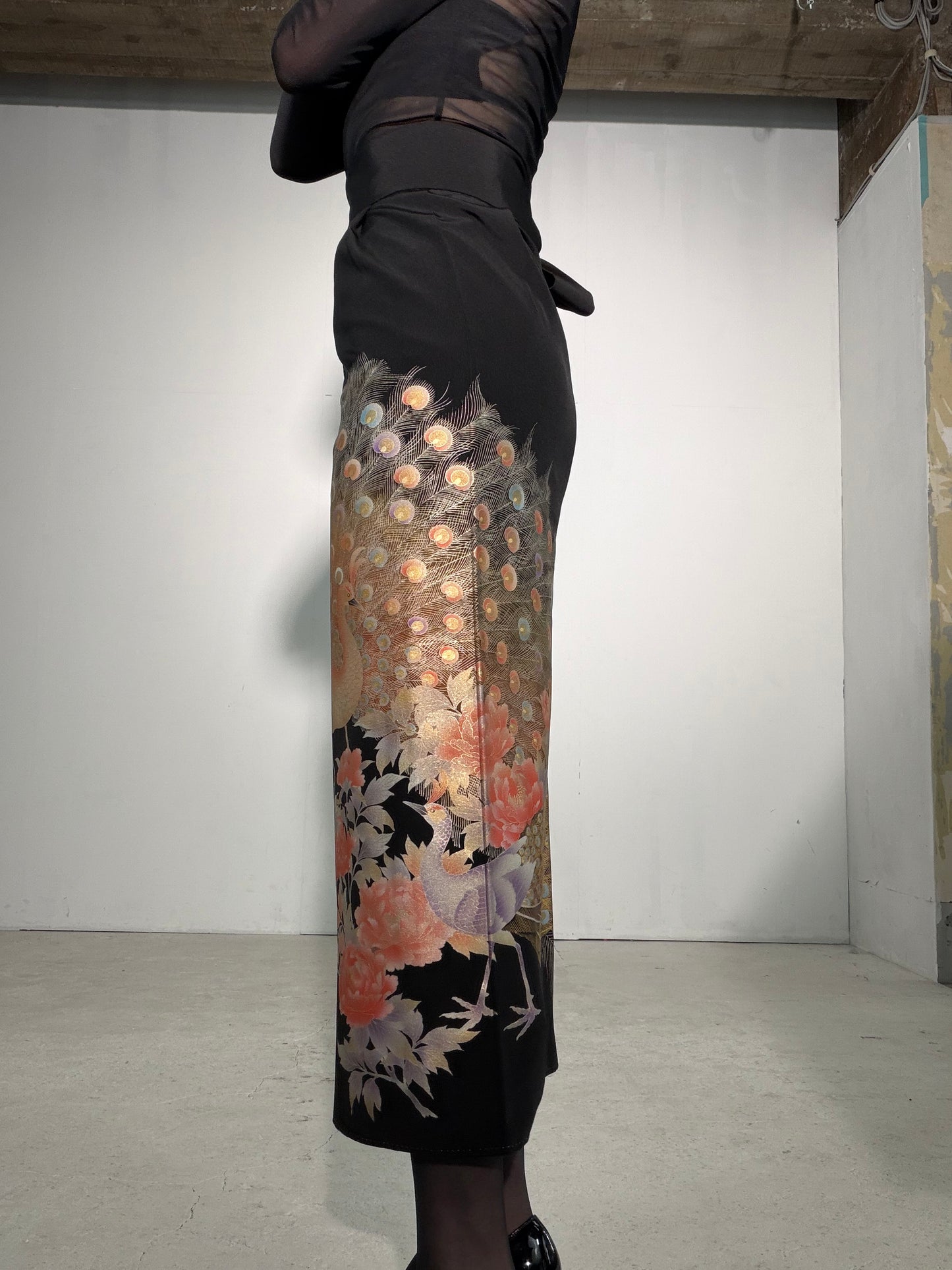 EDO-ZUMA SKIRT UPCYCLED FROM JAPANESE KIMONO "EDO061"