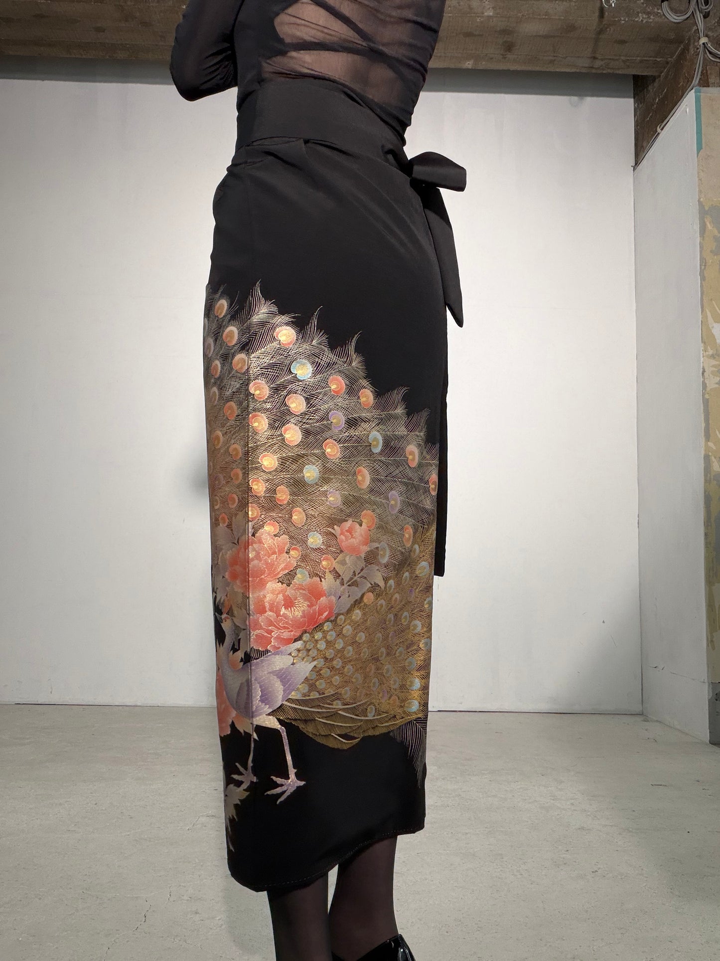 EDO-ZUMA SKIRT UPCYCLED FROM JAPANESE KIMONO "EDO061"