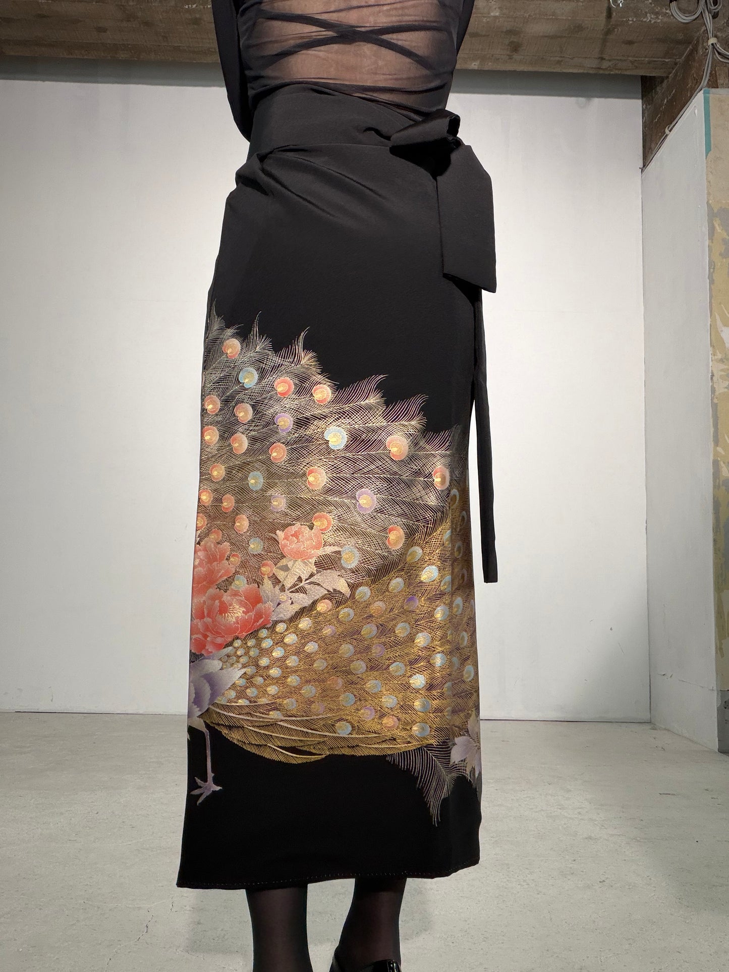EDO-ZUMA SKIRT UPCYCLED FROM JAPANESE KIMONO "EDO061"
