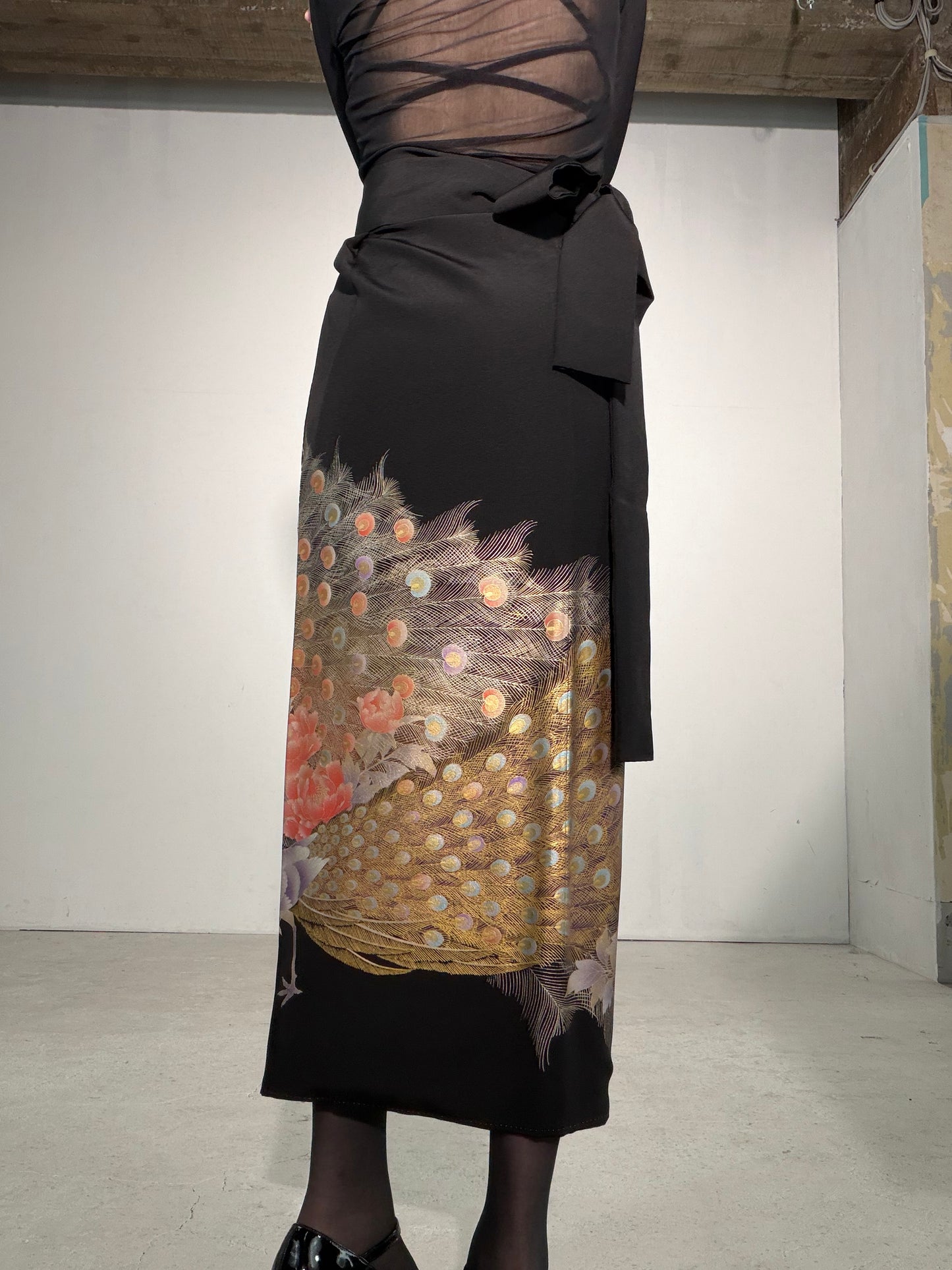 EDO-ZUMA SKIRT UPCYCLED FROM JAPANESE KIMONO "EDO061"
