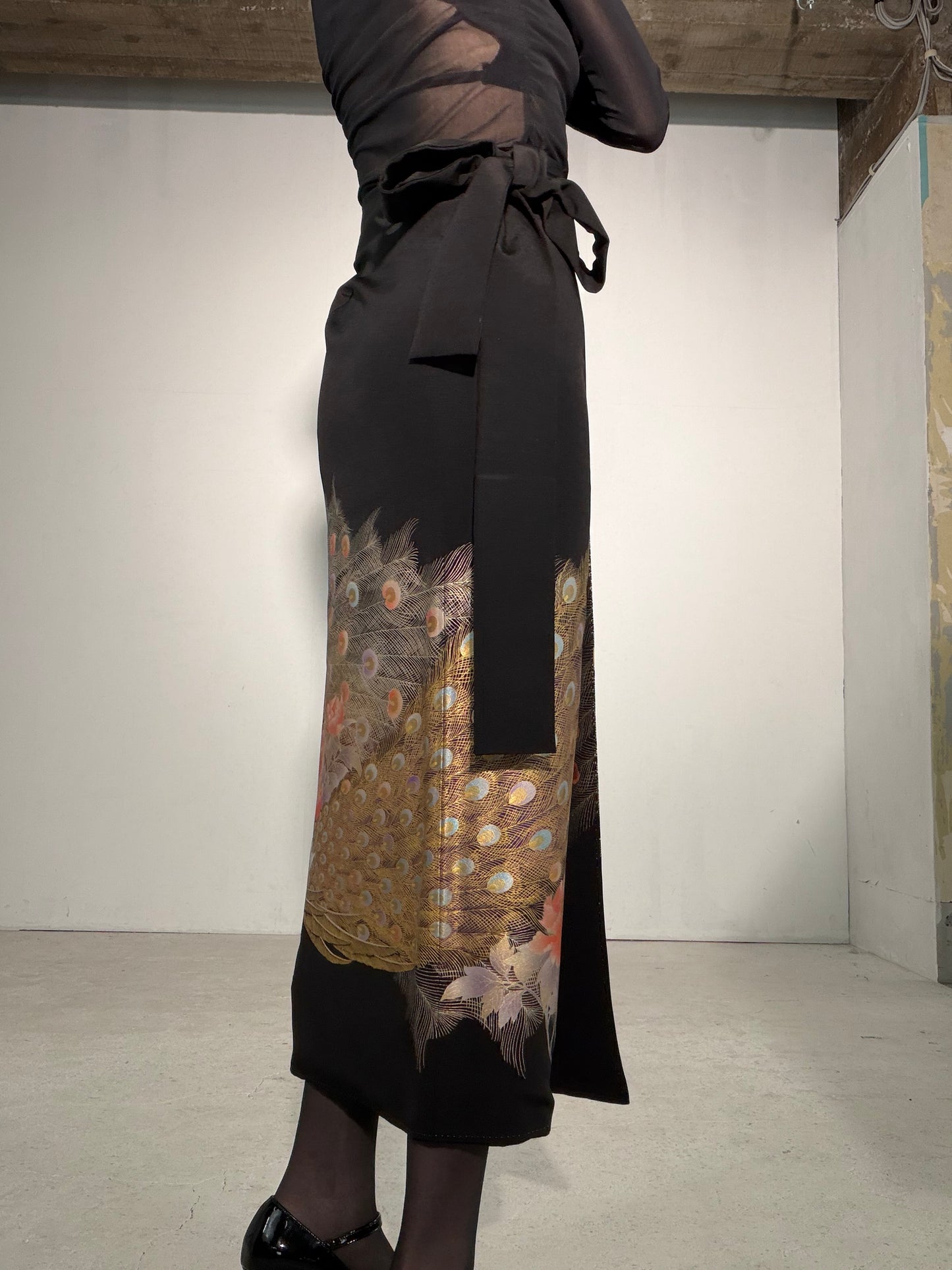 EDO-ZUMA SKIRT UPCYCLED FROM JAPANESE KIMONO "EDO061"