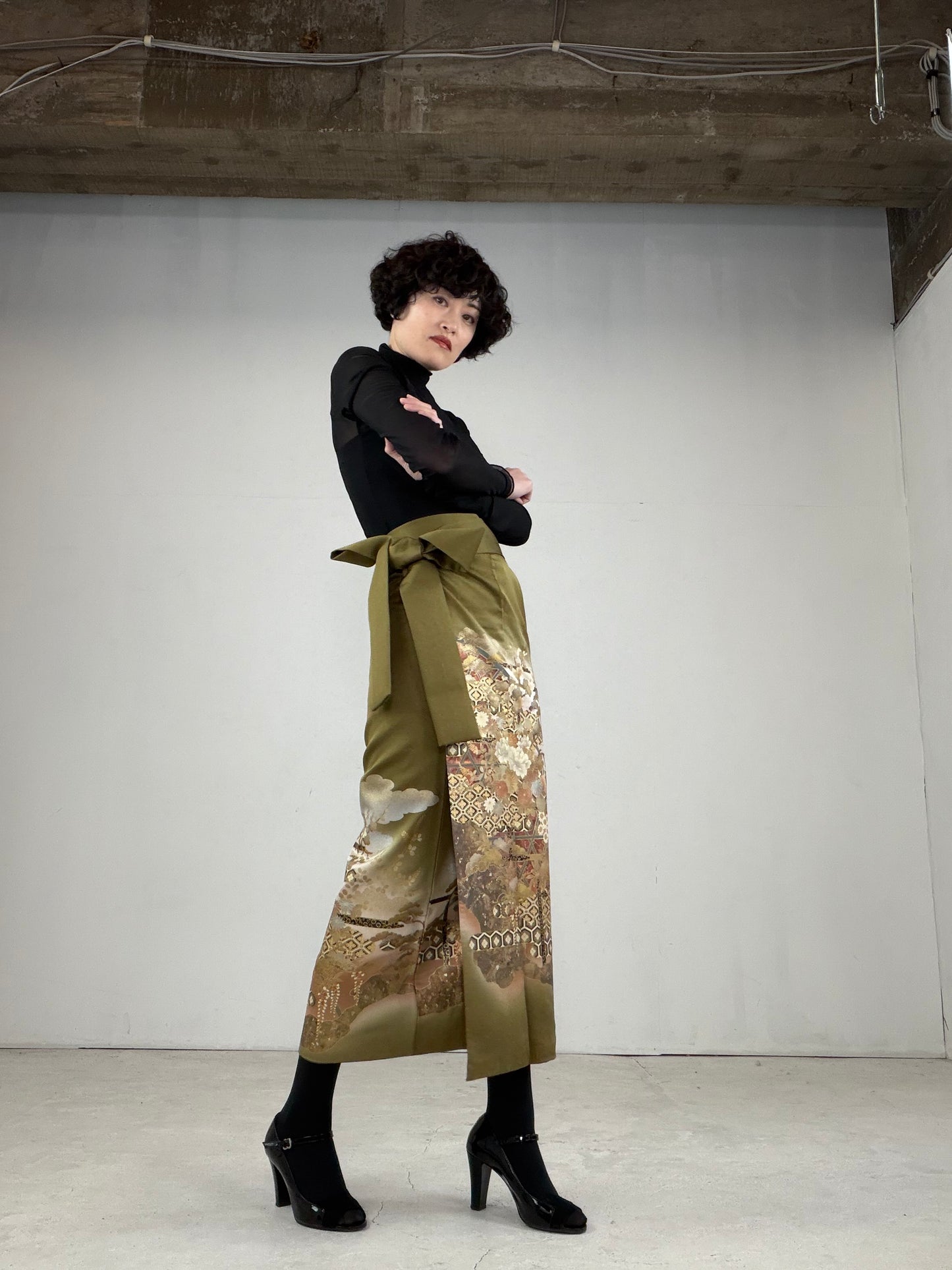 IROTOME SKIRT UPCYCLED FROM JAPANESE KIMONO "IRO111"