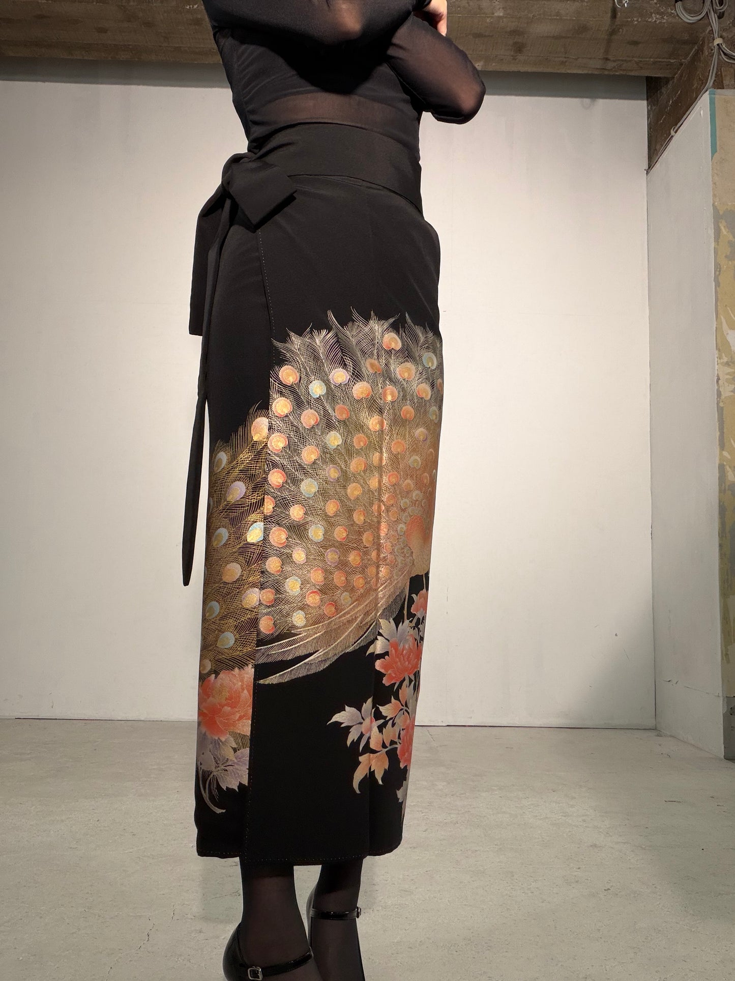EDO-ZUMA SKIRT UPCYCLED FROM JAPANESE KIMONO "EDO061"
