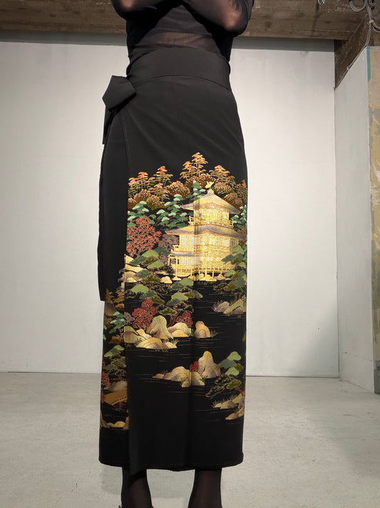 EDO-ZUMA SKIRT UPCYCLED FROM JAPANESE KIMONO "EDO060"