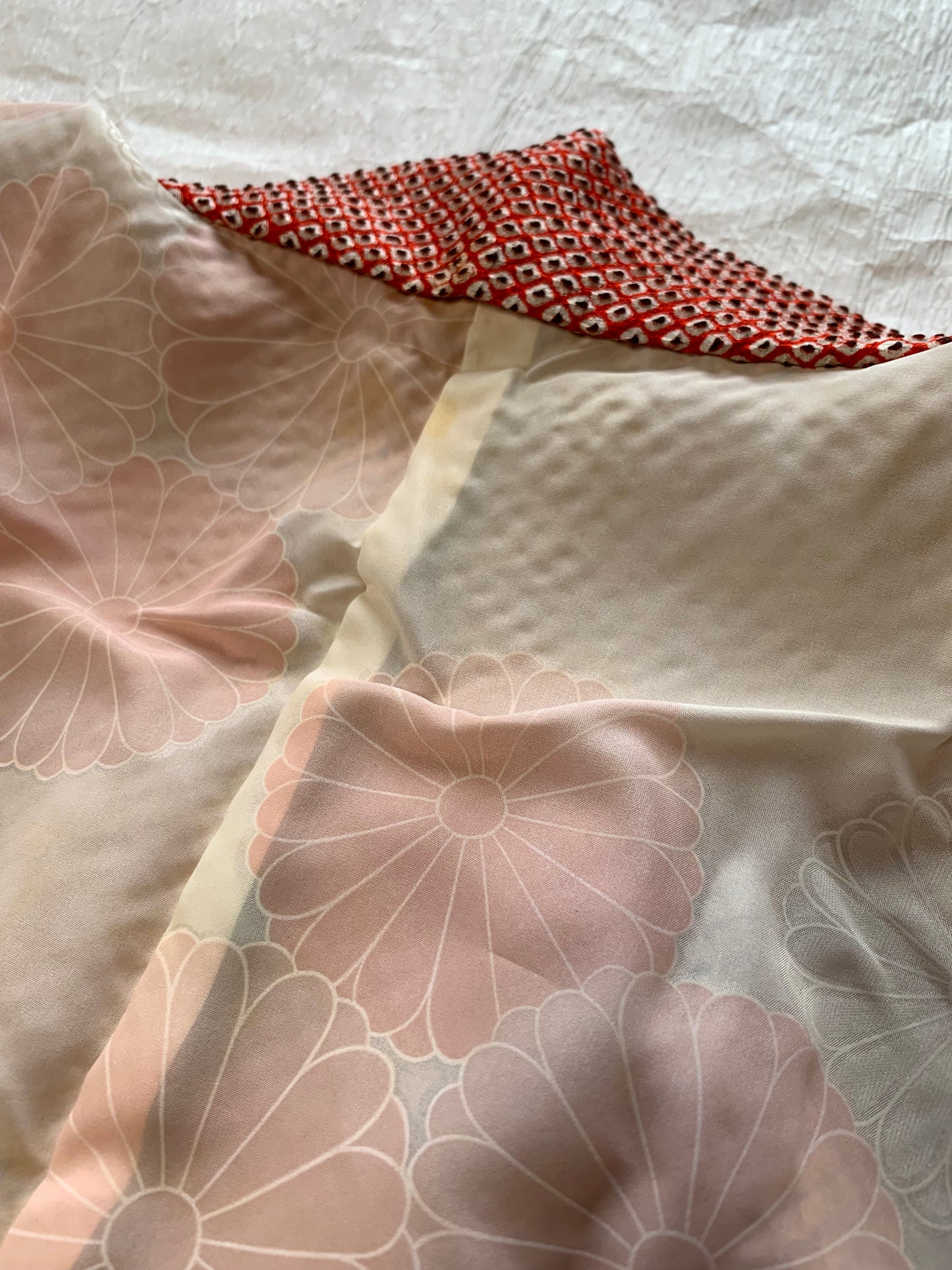 VINTAGE SHIBORI HAORI "matsu-pink, SIB101"*damage