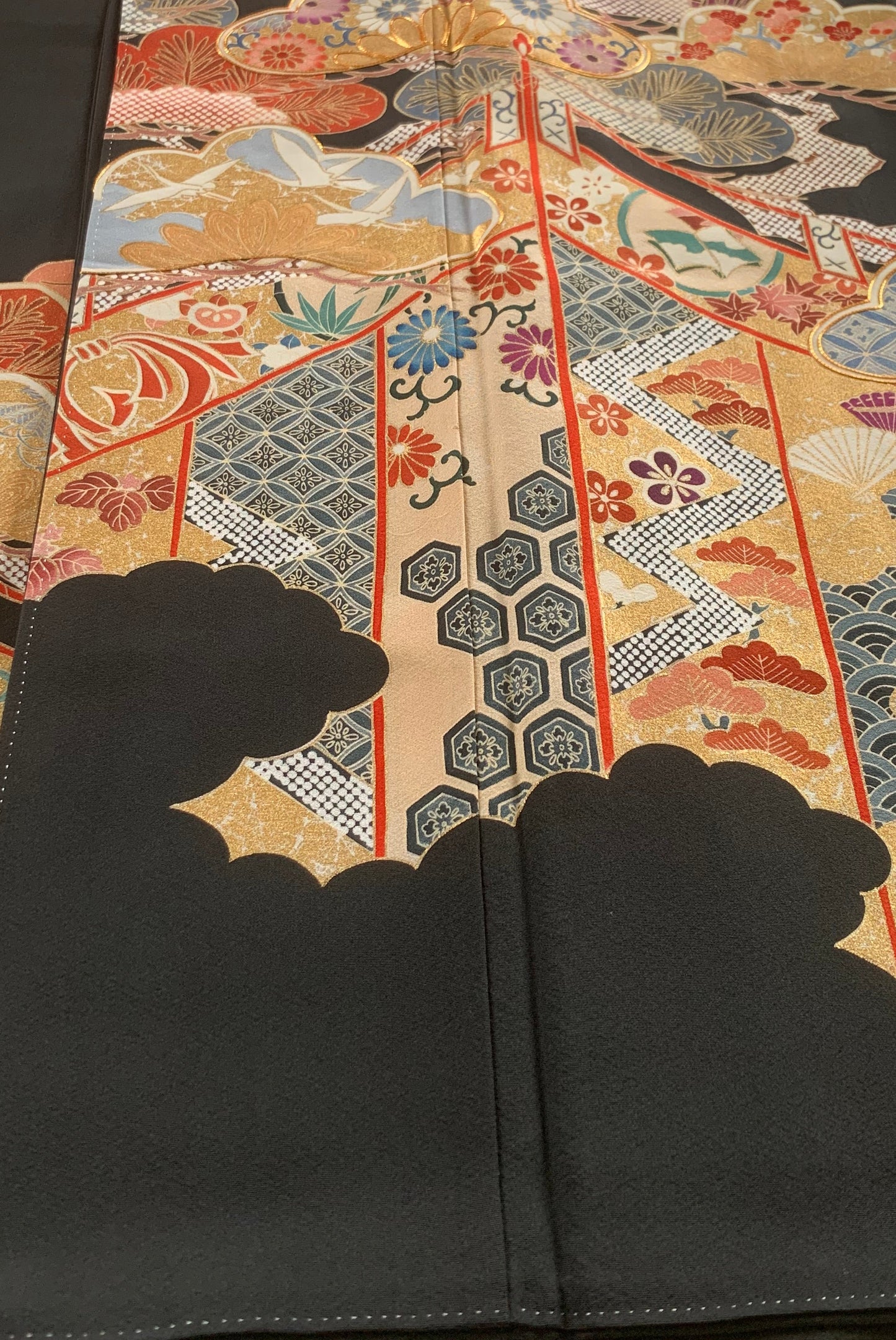 EDO-ZUMA SKIRT UPCYCLED FROM JAPANESE KIMONO "EDO022"