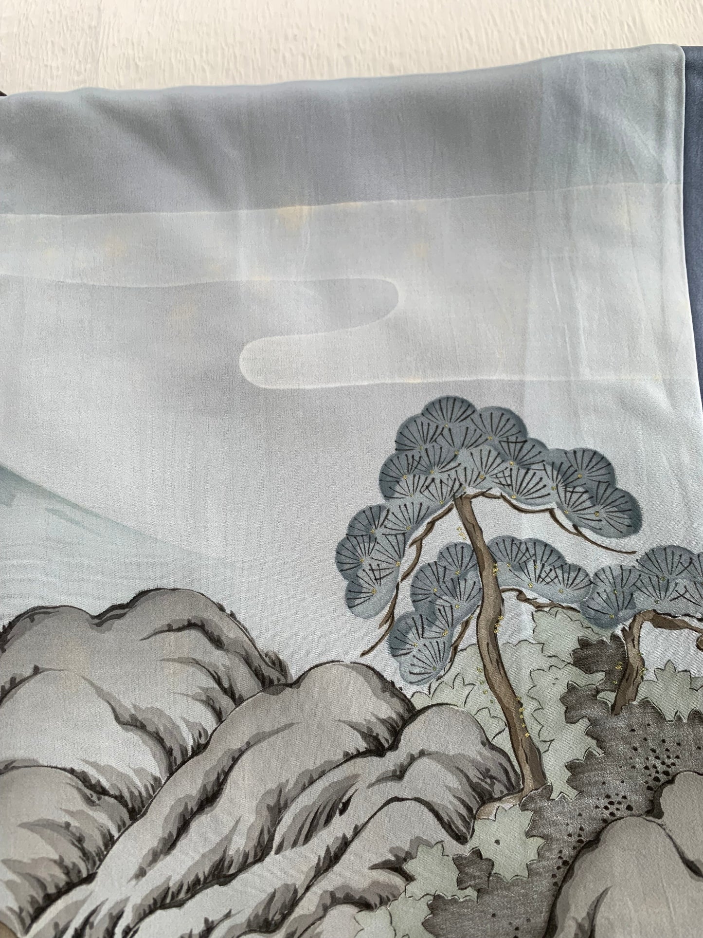 Oshima Tsumugi HAORI  and KIMONO elastic waist pants upcycled from Japanese kimono" ASB004" *damage