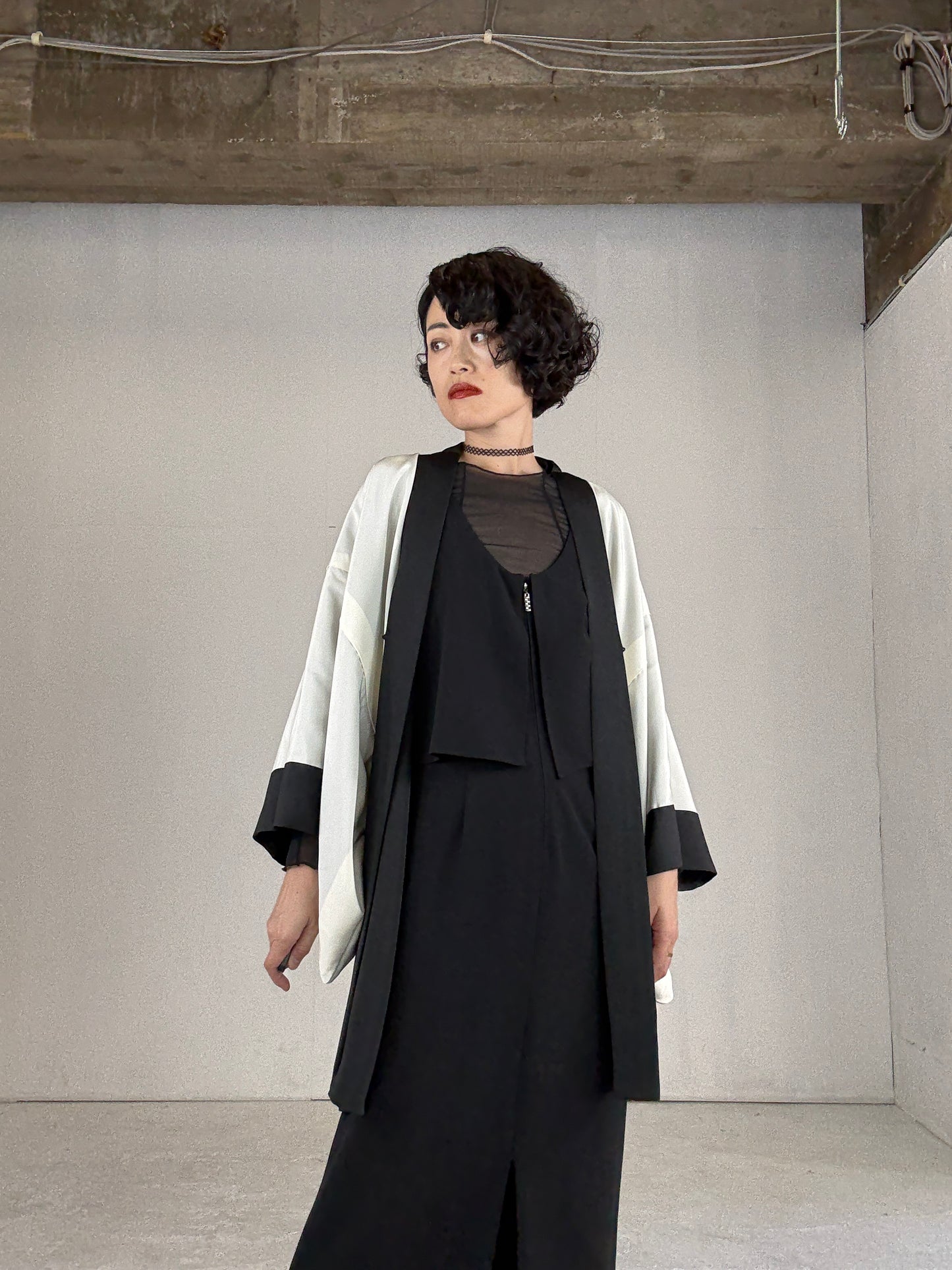 VINTAGE KUROMONTSUKI HAORI "Noh"