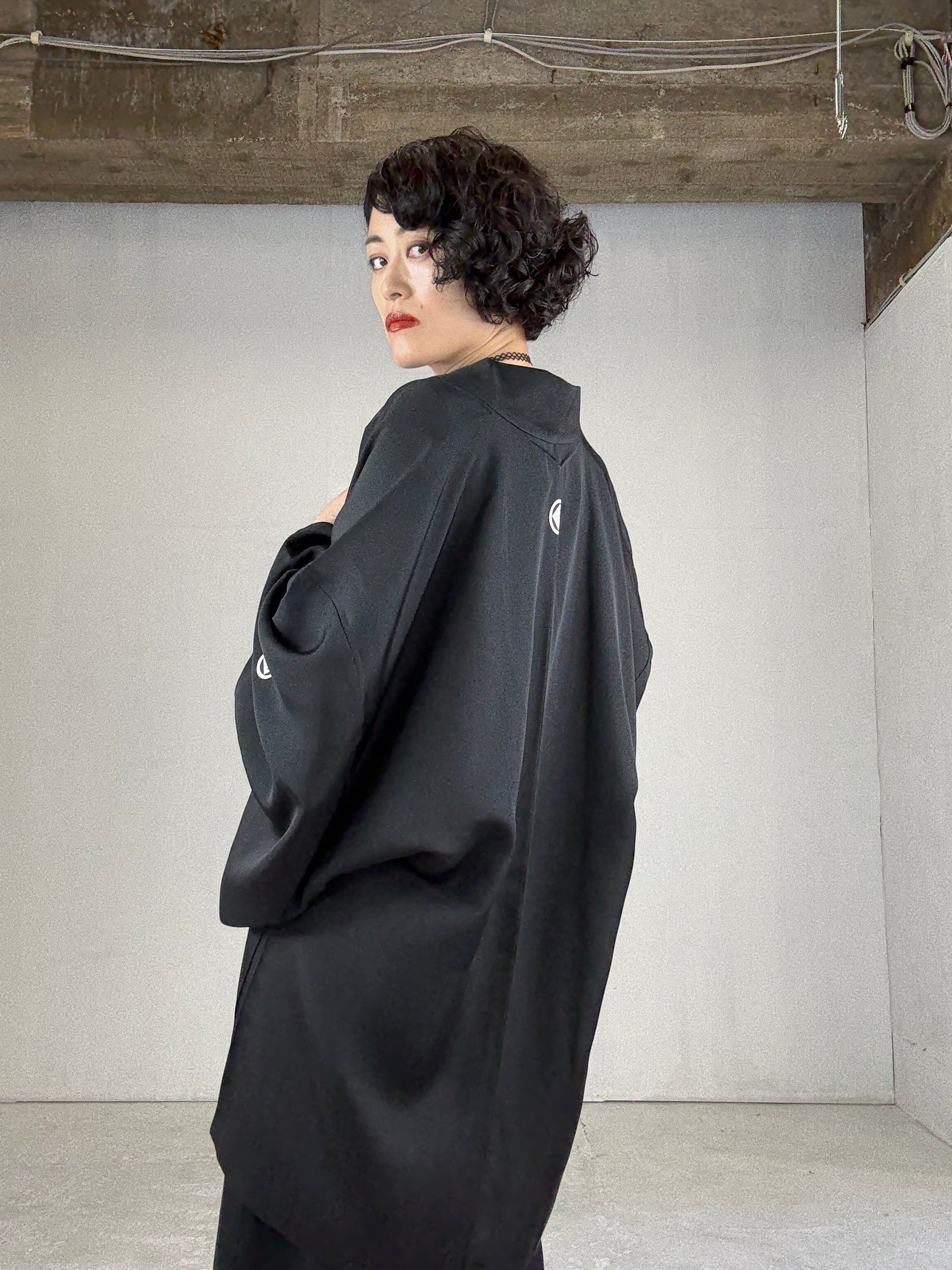 VINTAGE KUROMONTSUKI HAORI "Blue" *damage