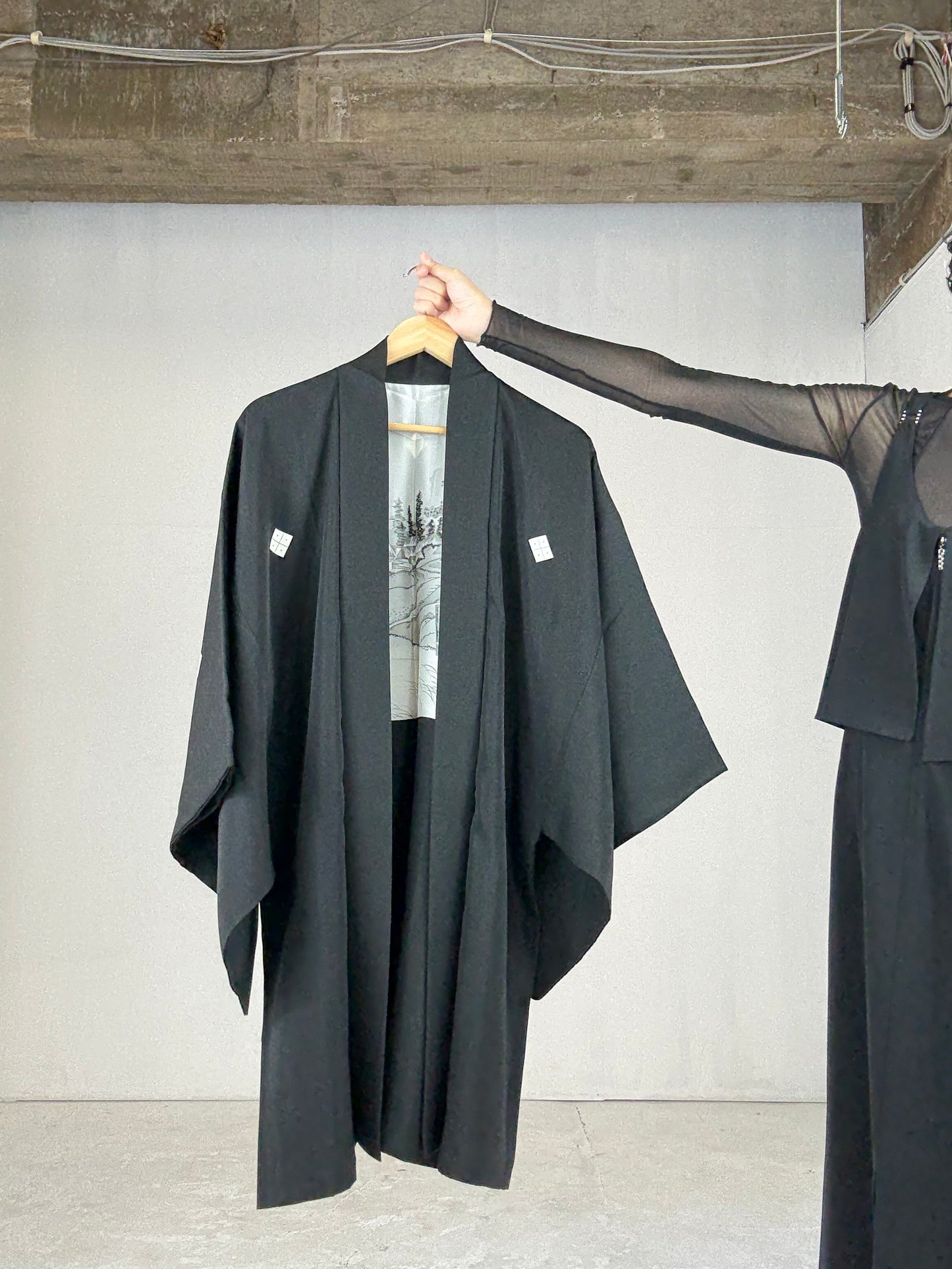 VINTAGE KUROMONTSUKI HAORI "kiso-Kaidou"