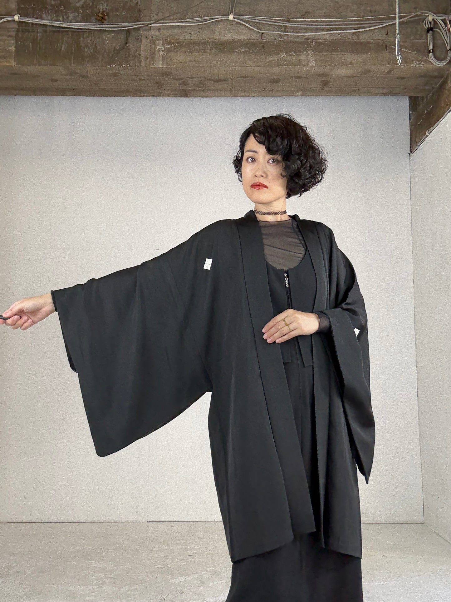 VINTAGE KUROMONTSUKI HAORI "kiso-Kaidou"