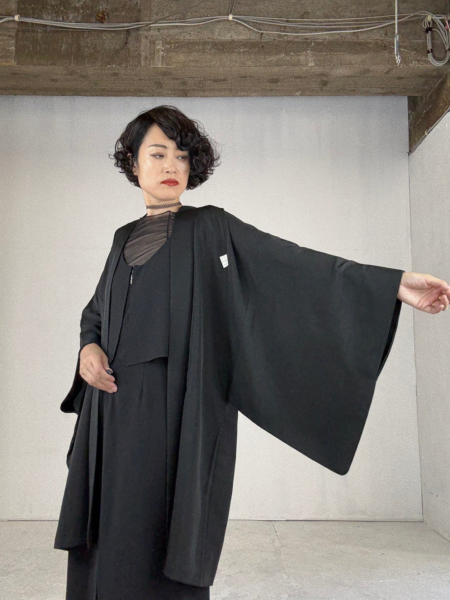 VINTAGE KUROMONTSUKI HAORI "kiso-Kaidou"