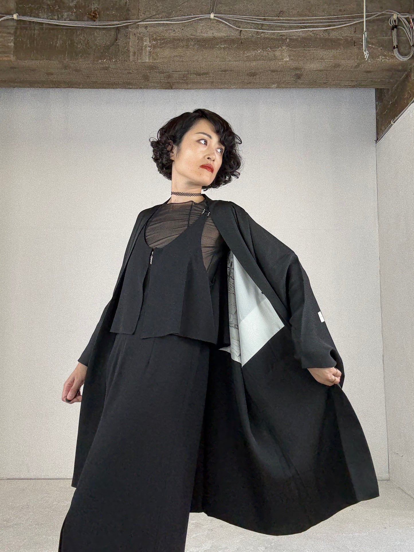 VINTAGE KUROMONTSUKI HAORI "kiso-Kaidou"