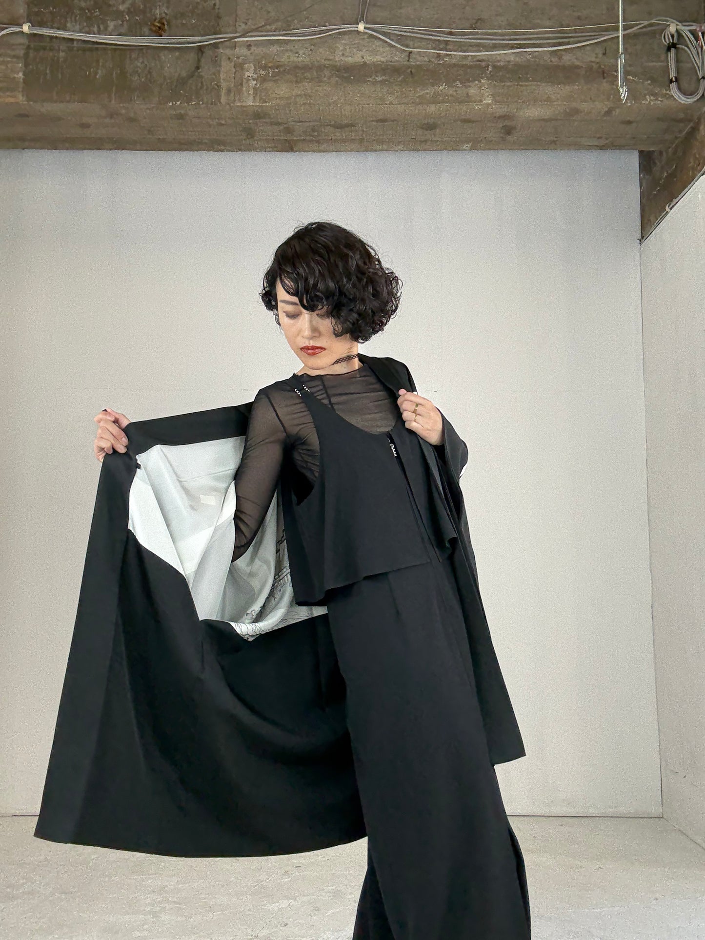 VINTAGE KUROMONTSUKI HAORI "kiso-Kaidou"