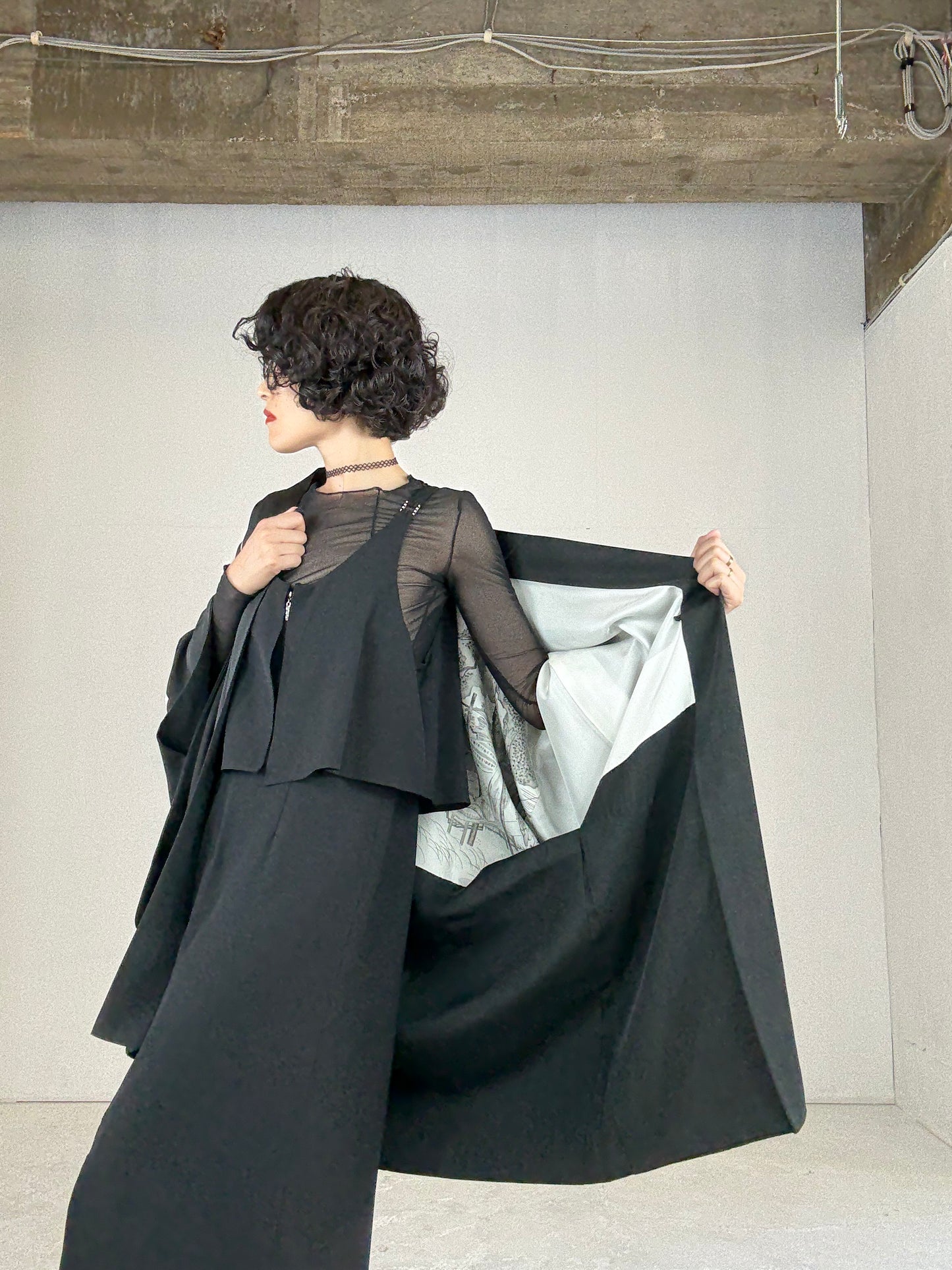 VINTAGE KUROMONTSUKI HAORI "kiso-Kaidou"