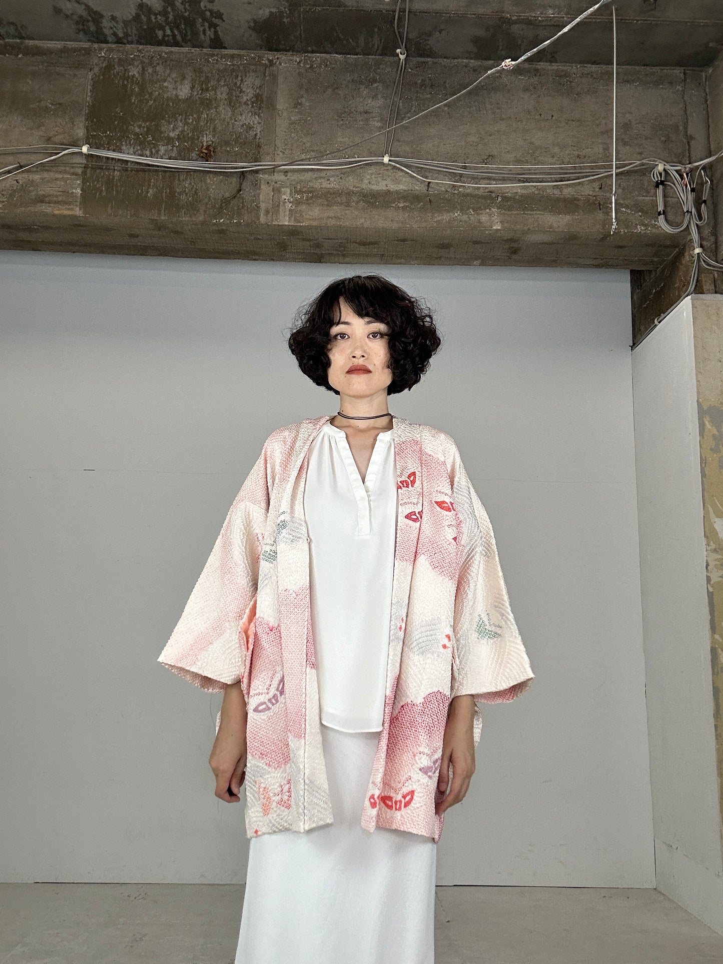 VINTAGE SHIBORI HAORI "choucho"