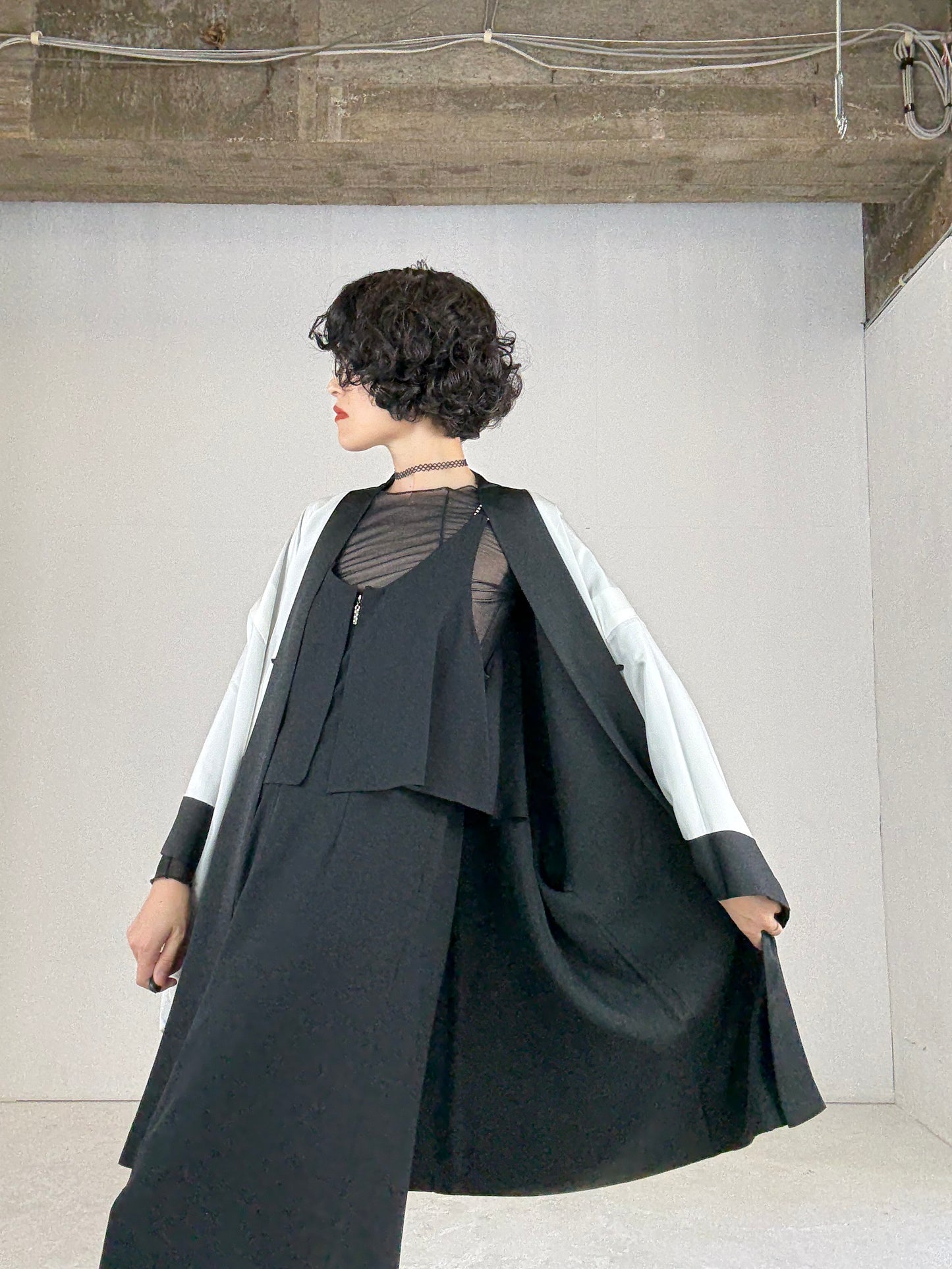 VINTAGE KUROMONTSUKI HAORI "kiso-Kaidou"