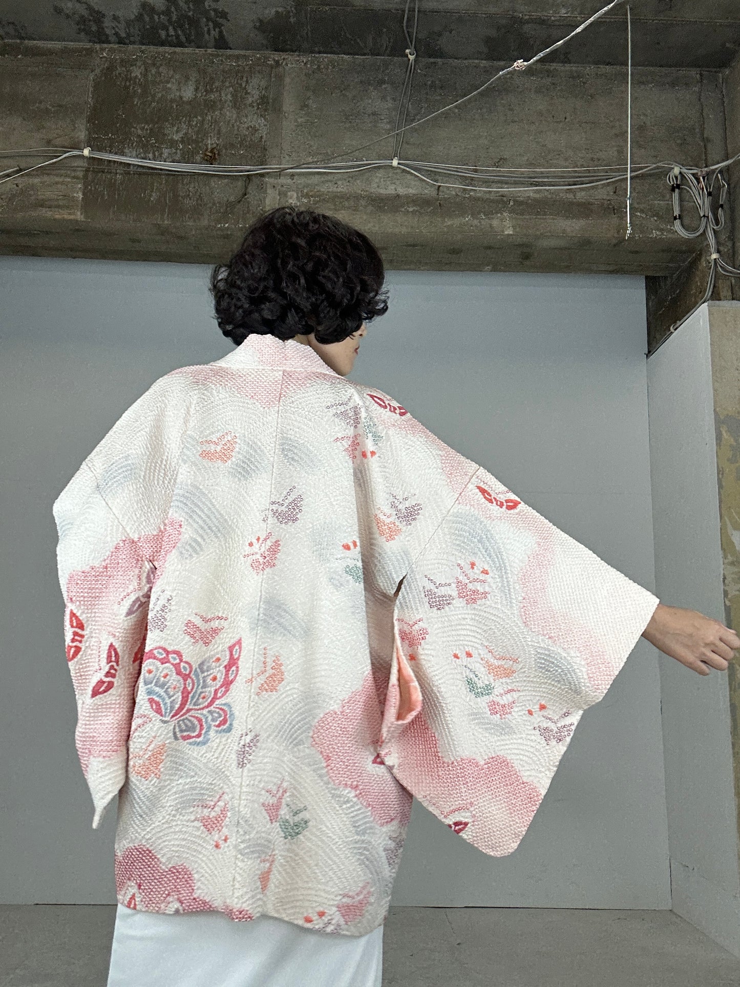 VINTAGE SHIBORI HAORI "choucho"