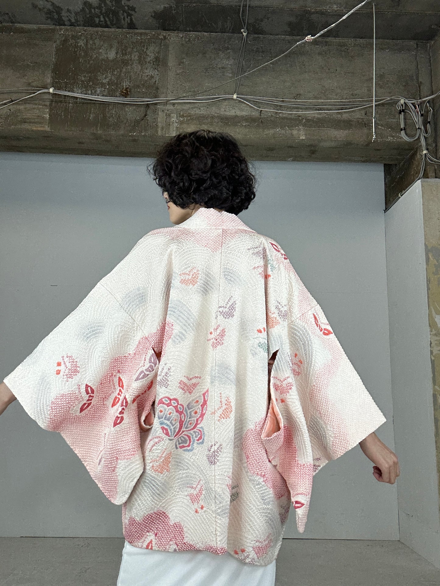 VINTAGE SHIBORI HAORI "choucho"