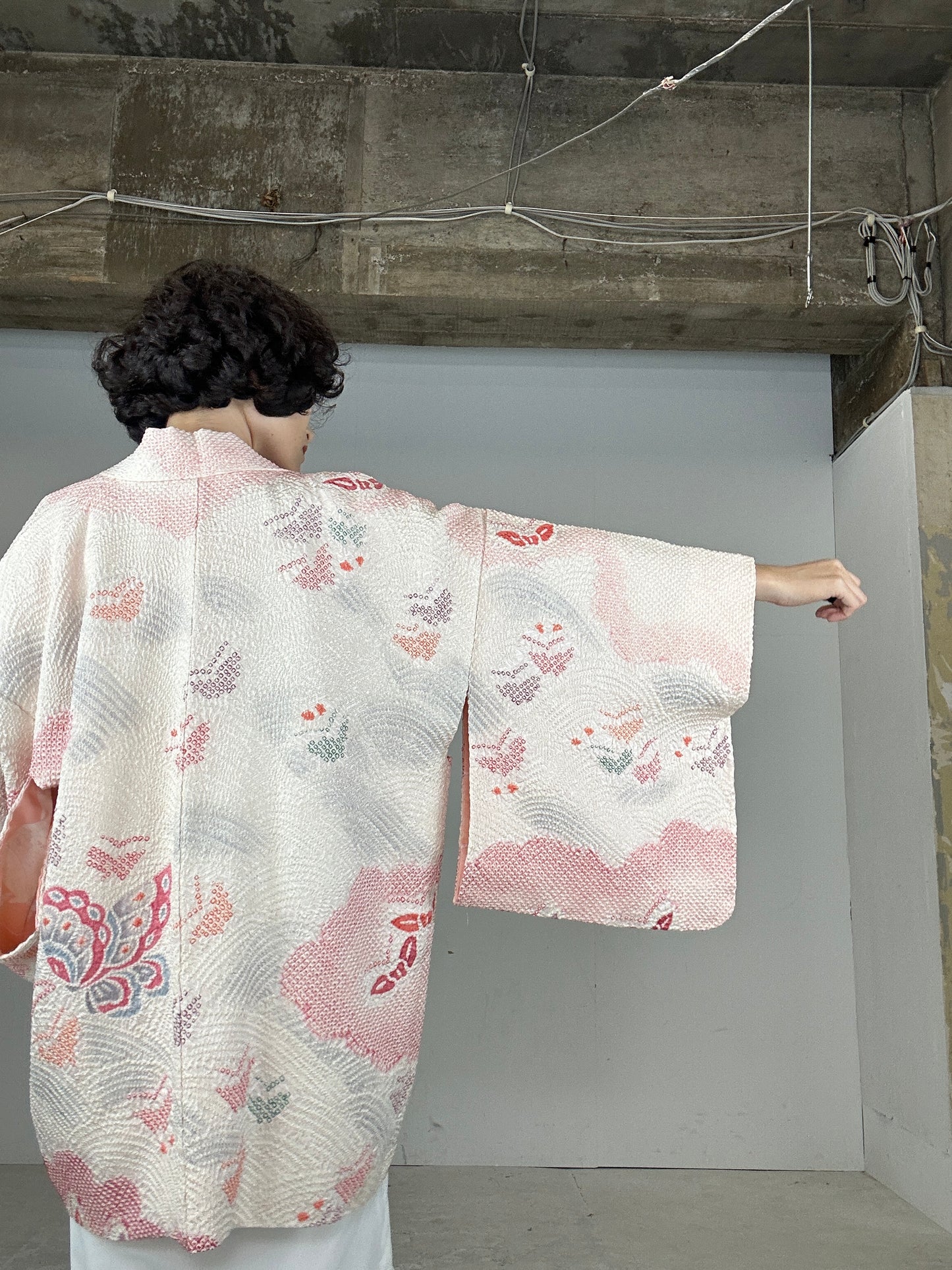 VINTAGE SHIBORI HAORI "choucho"