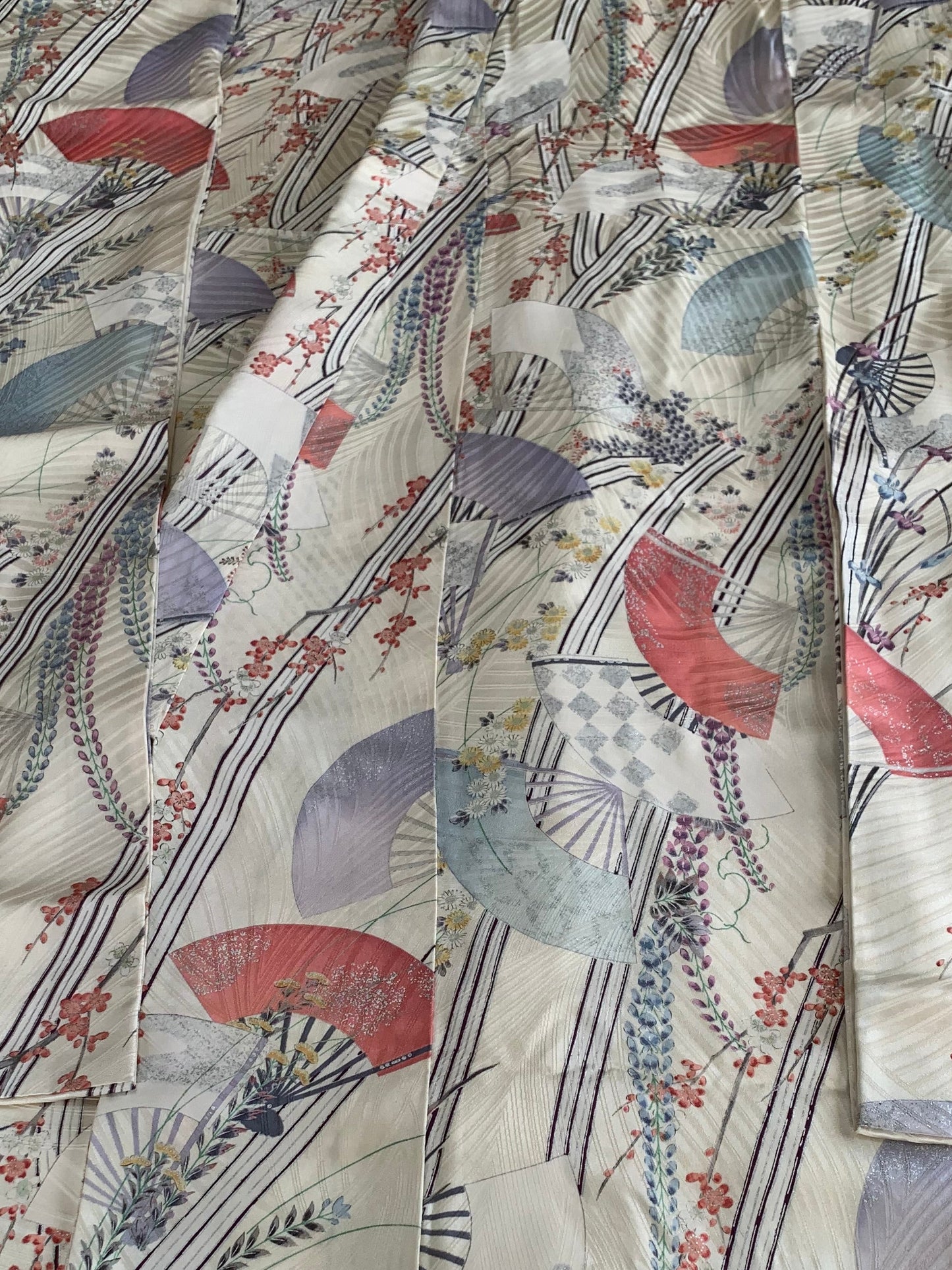 Furisode Kimono Dress Gown with String Belt – Upcycled from Vintage Japanese Kimono "DRE015