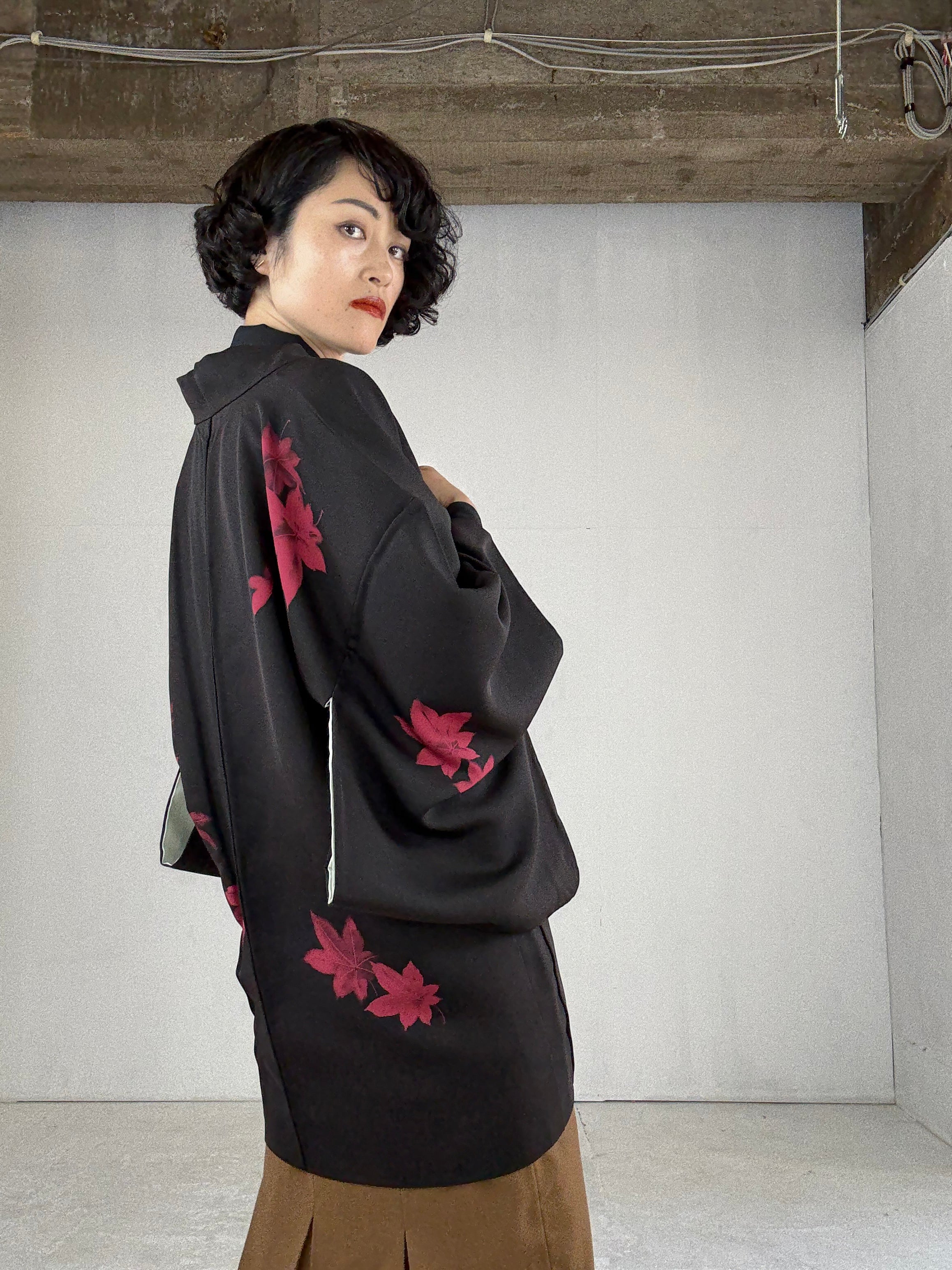 VINTAGE BLACK HAORI 