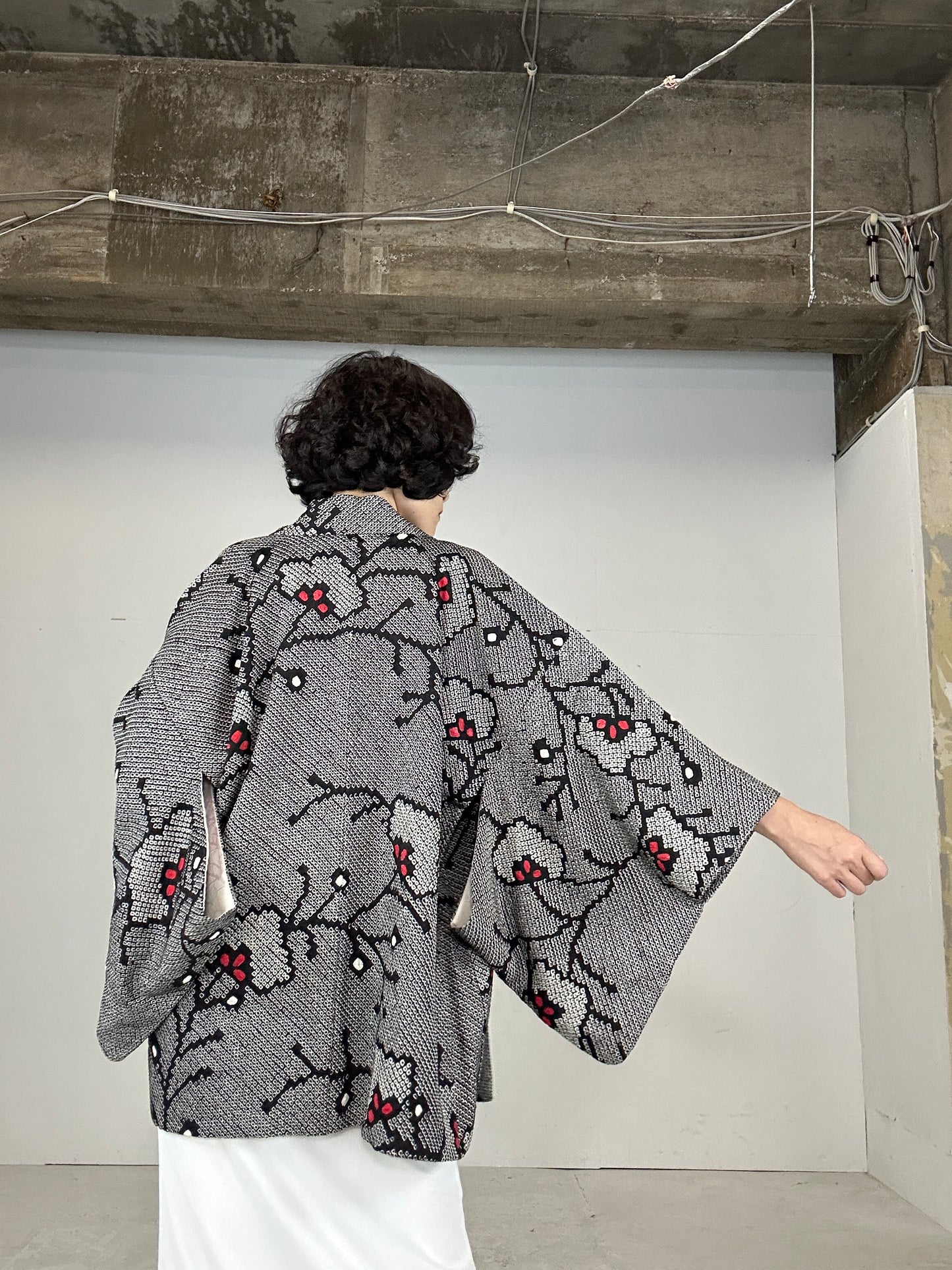 VINTAGE SHIBORI HAORI "black"