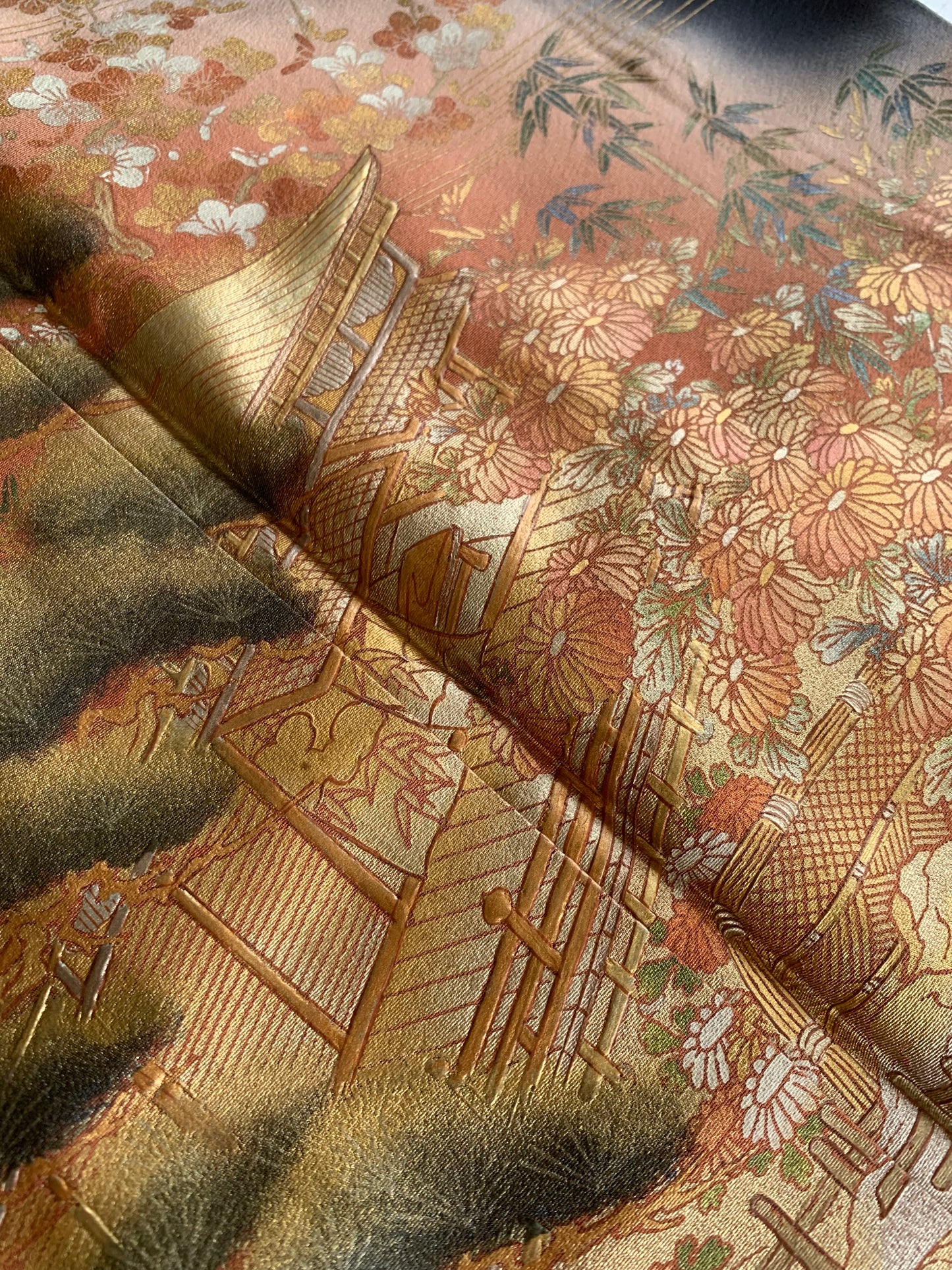 EDO-ZUMA SKIRT UPCYCLED FROM JAPANESE KIMONO "EDO028"