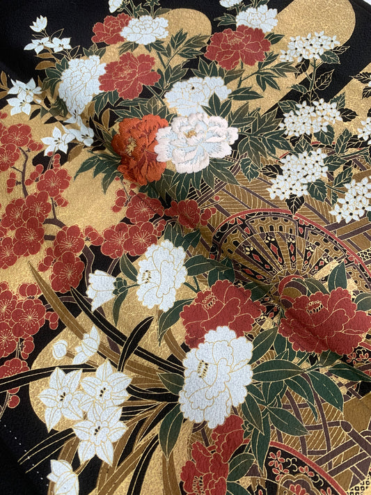 EDO-ZUMA SKIRT UPCYCLED FROM JAPANESE KIMONO "EDO032"