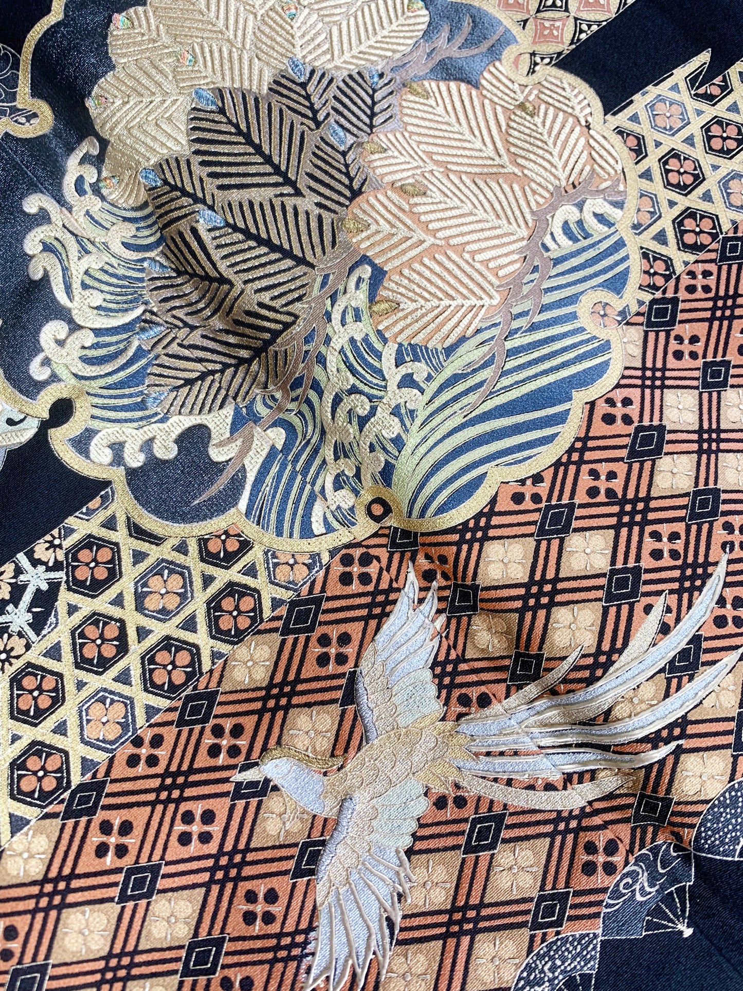 EDO-ZUMA SKIRT UPCYCLED FROM JAPANESE KIMONO "EDO037"