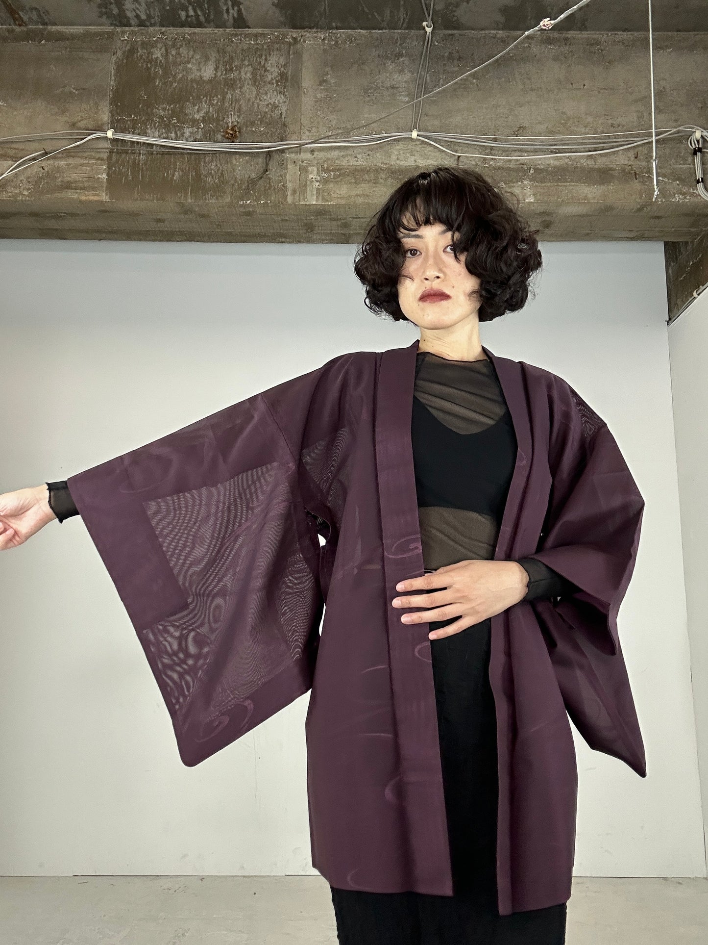 VINTAGE HAORI SHEER “murasaki"