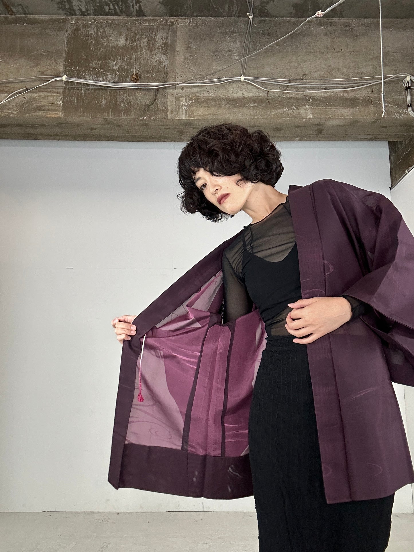 VINTAGE HAORI SHEER “murasaki"