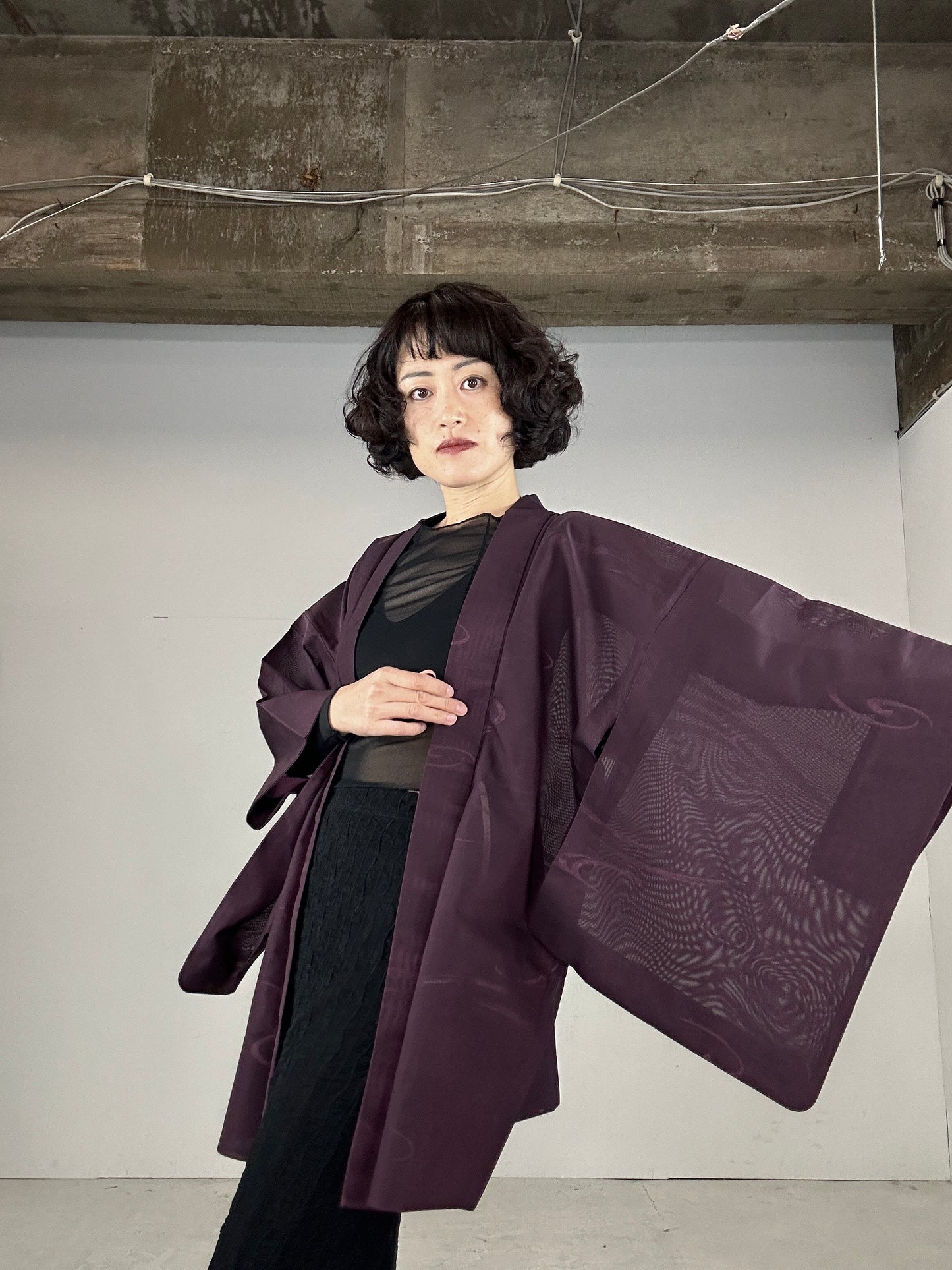 VINTAGE HAORI SHEER “murasaki"