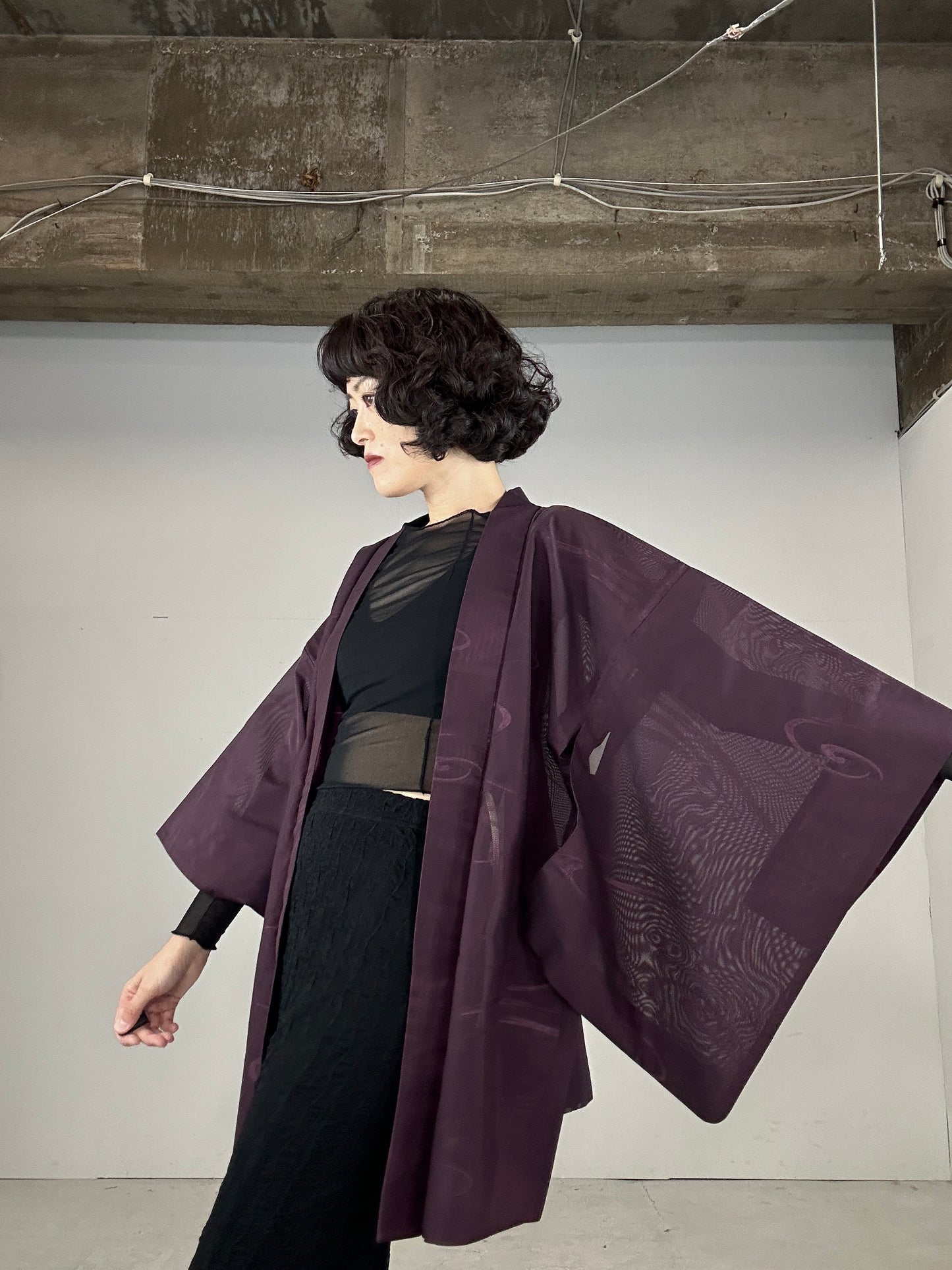 VINTAGE HAORI SHEER “murasaki"