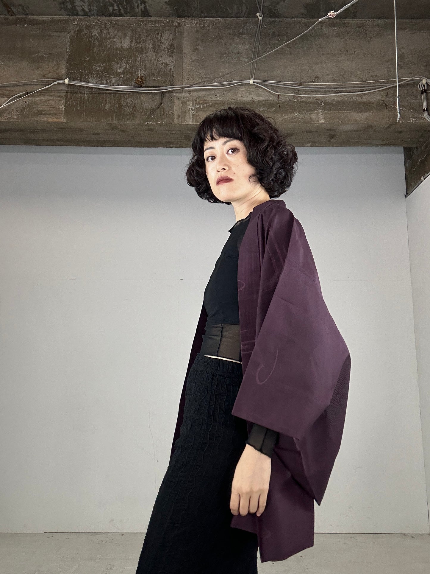 VINTAGE HAORI SHEER “murasaki"