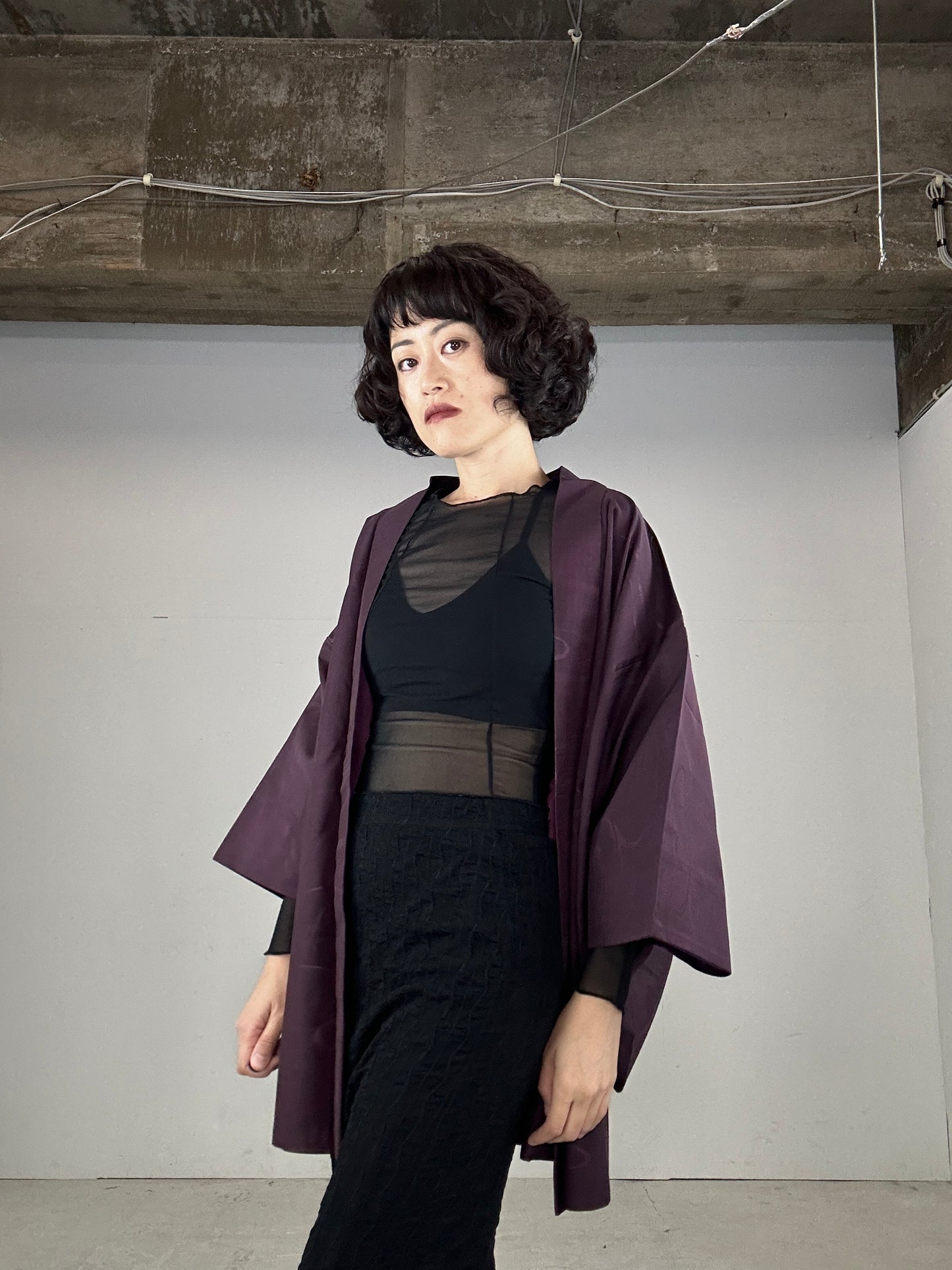 VINTAGE HAORI SHEER “murasaki"