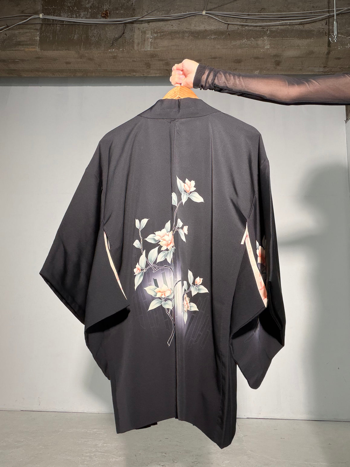 VINTAGE BLACK HAORI  "take, hana, BLK196"
