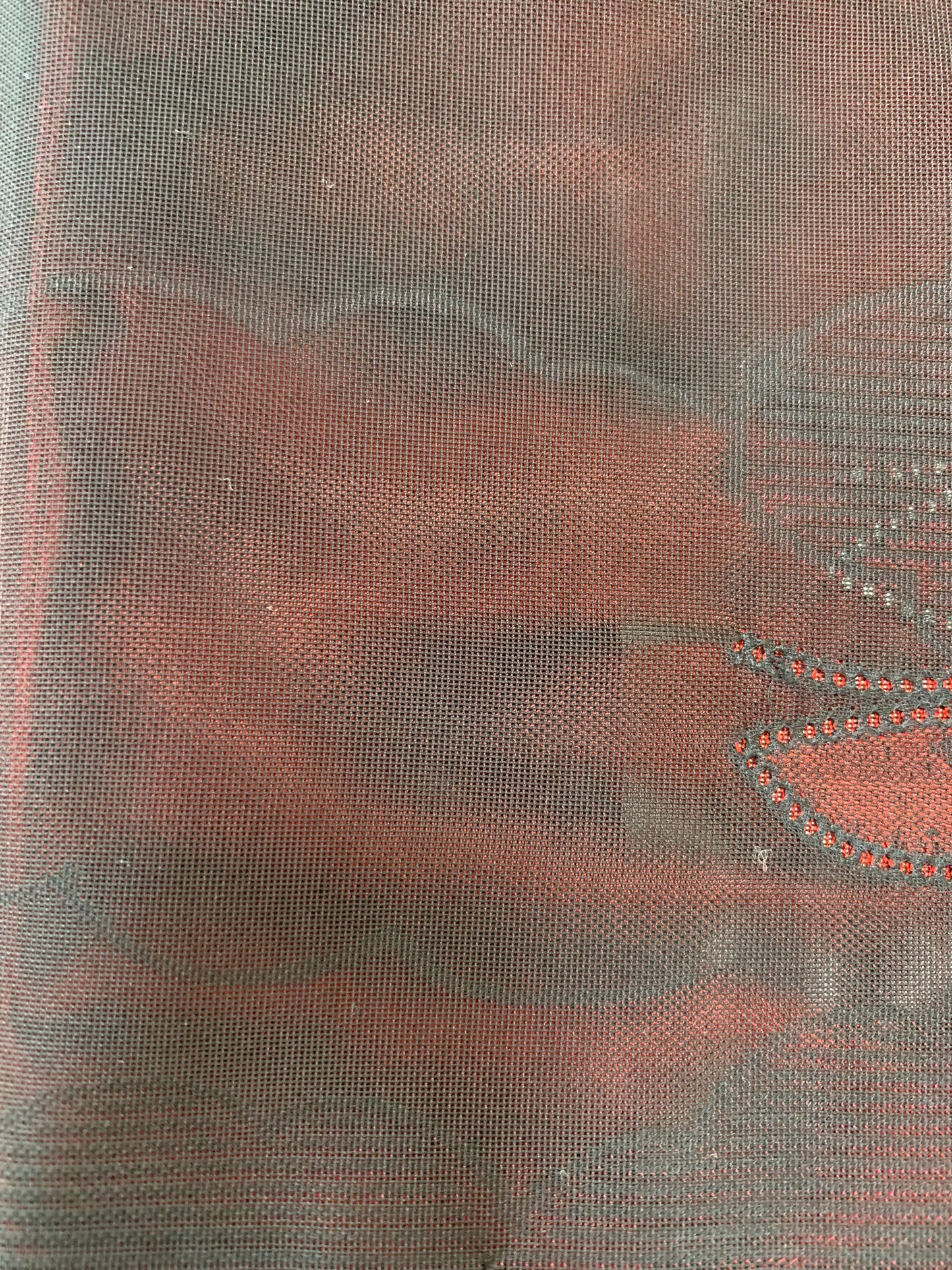 VINTAGE BLACK HAORI SHEER “sha, inside-red, butterfly, SHH026"