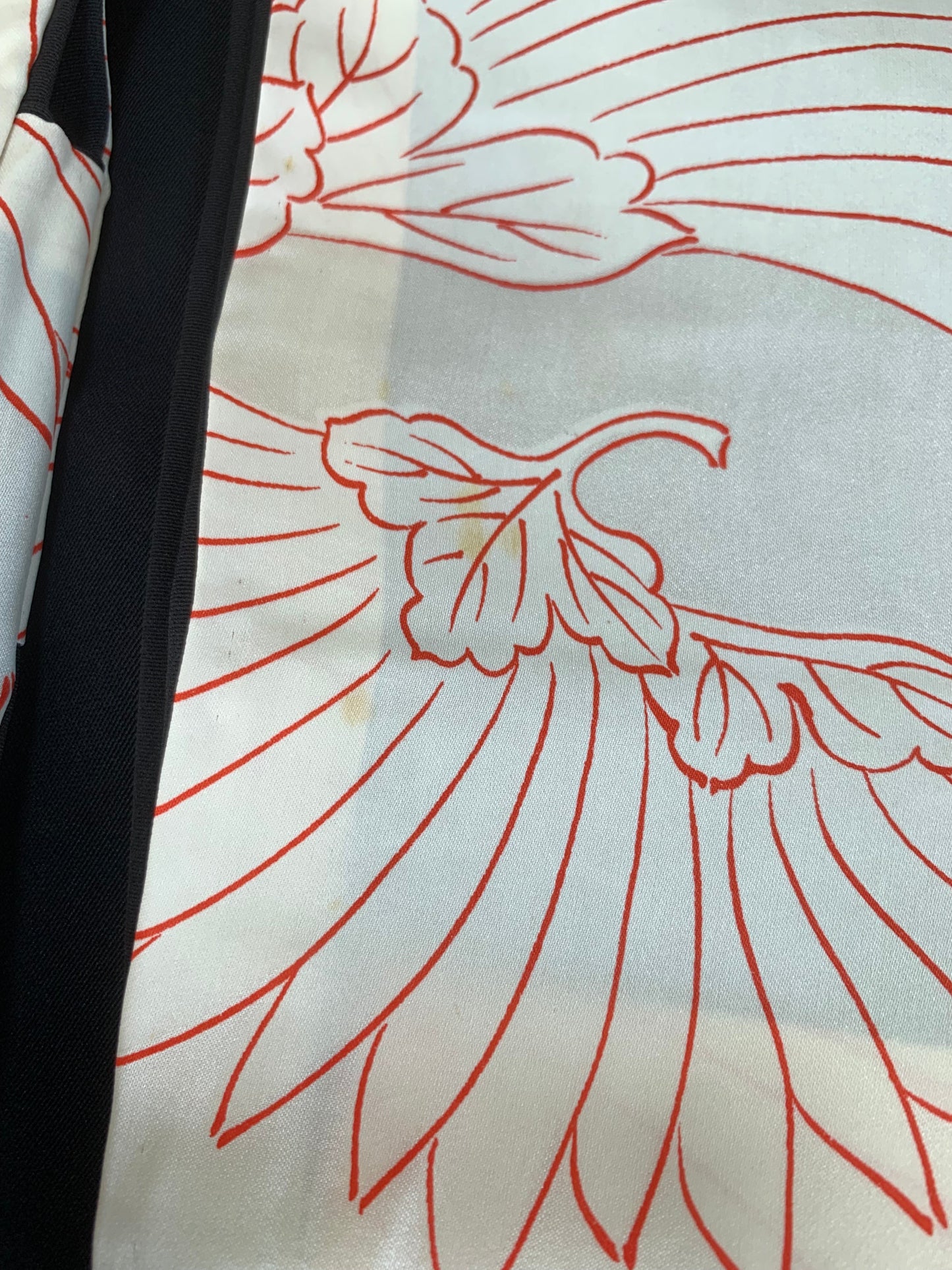 VINTAGE BLACK HAORI  "koma, kumihimo, BLK173" *damage