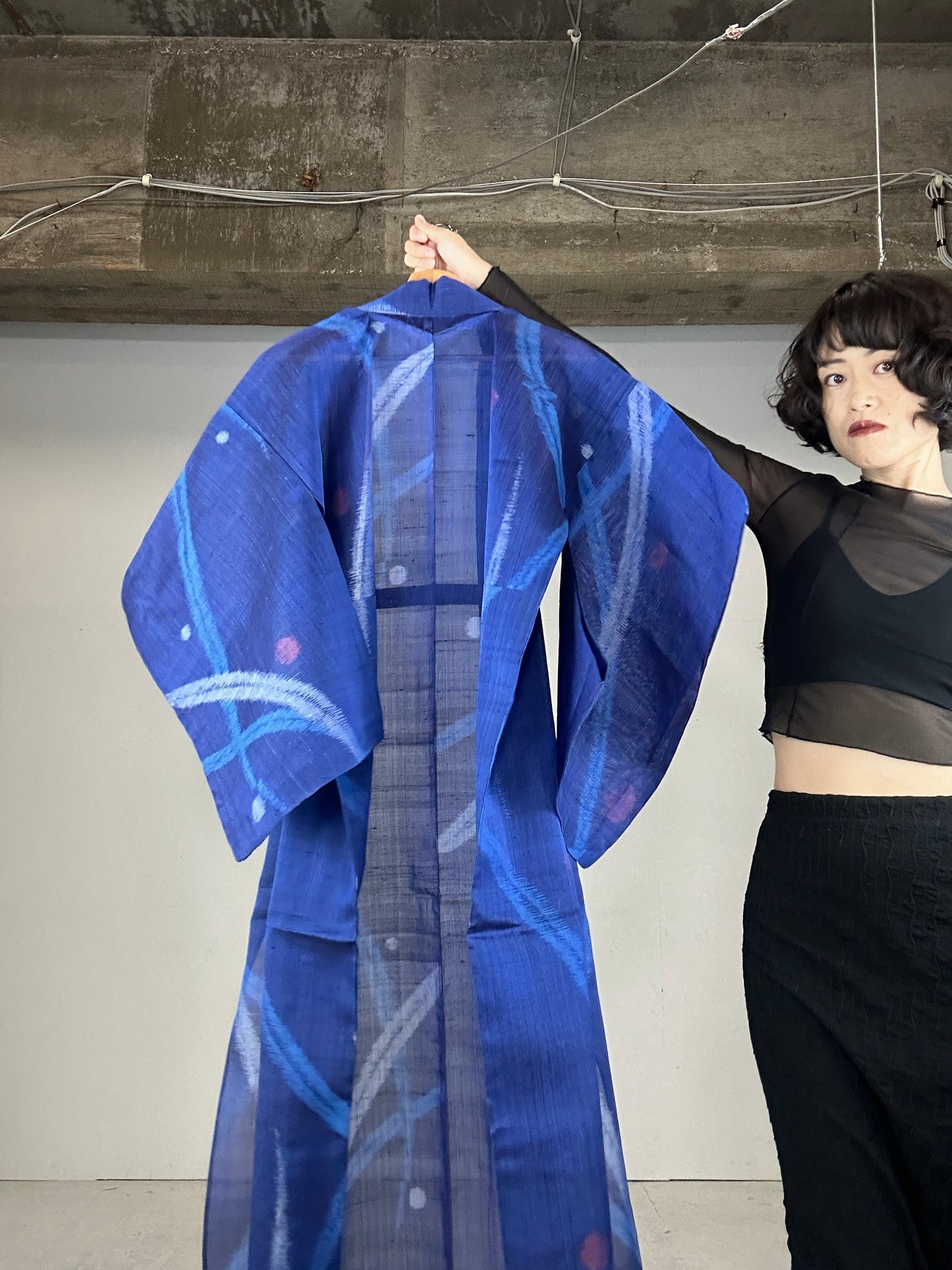 VINTAGE SHEER KIMONO  "sha shibakusa"